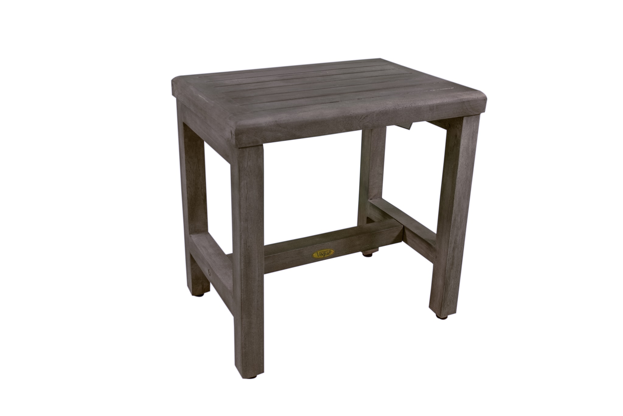 CoastalVogue GR173-L Antique Gray Teak Freestanding Shower bench