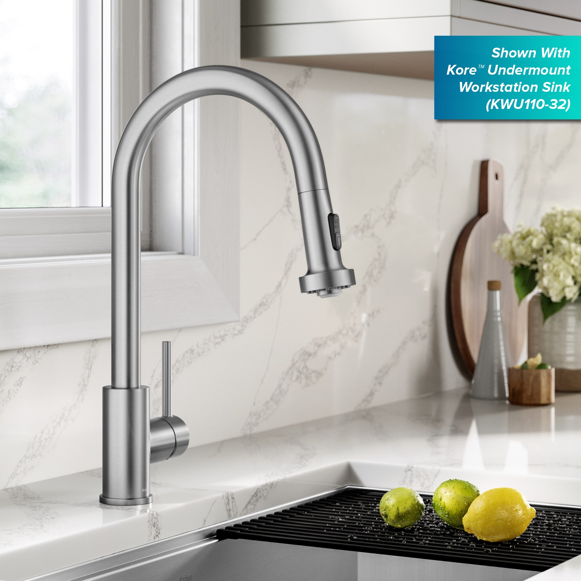 Stainless Steel Single Handle Pull Down Kitchen Faucet with Spray