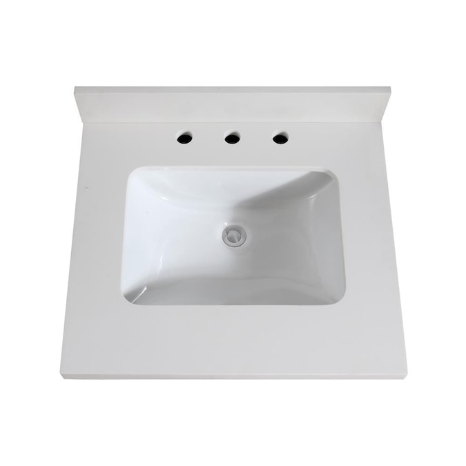 Avanity 25 In White Quartz Top With Sink The Bathroom Vanity Tops Department At Com - 25 Inch White Bathroom Vanity Top