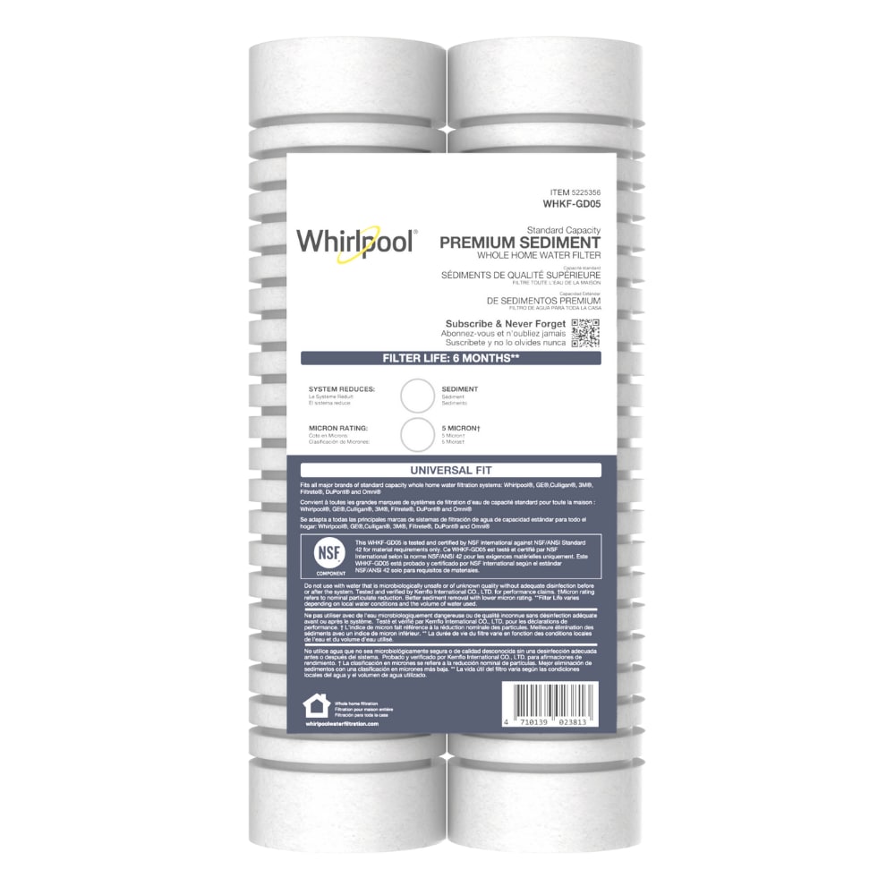 Whirlpool Sediment and particulate Whole house Replacement Filter 2 -Pack #WHKF-GD05