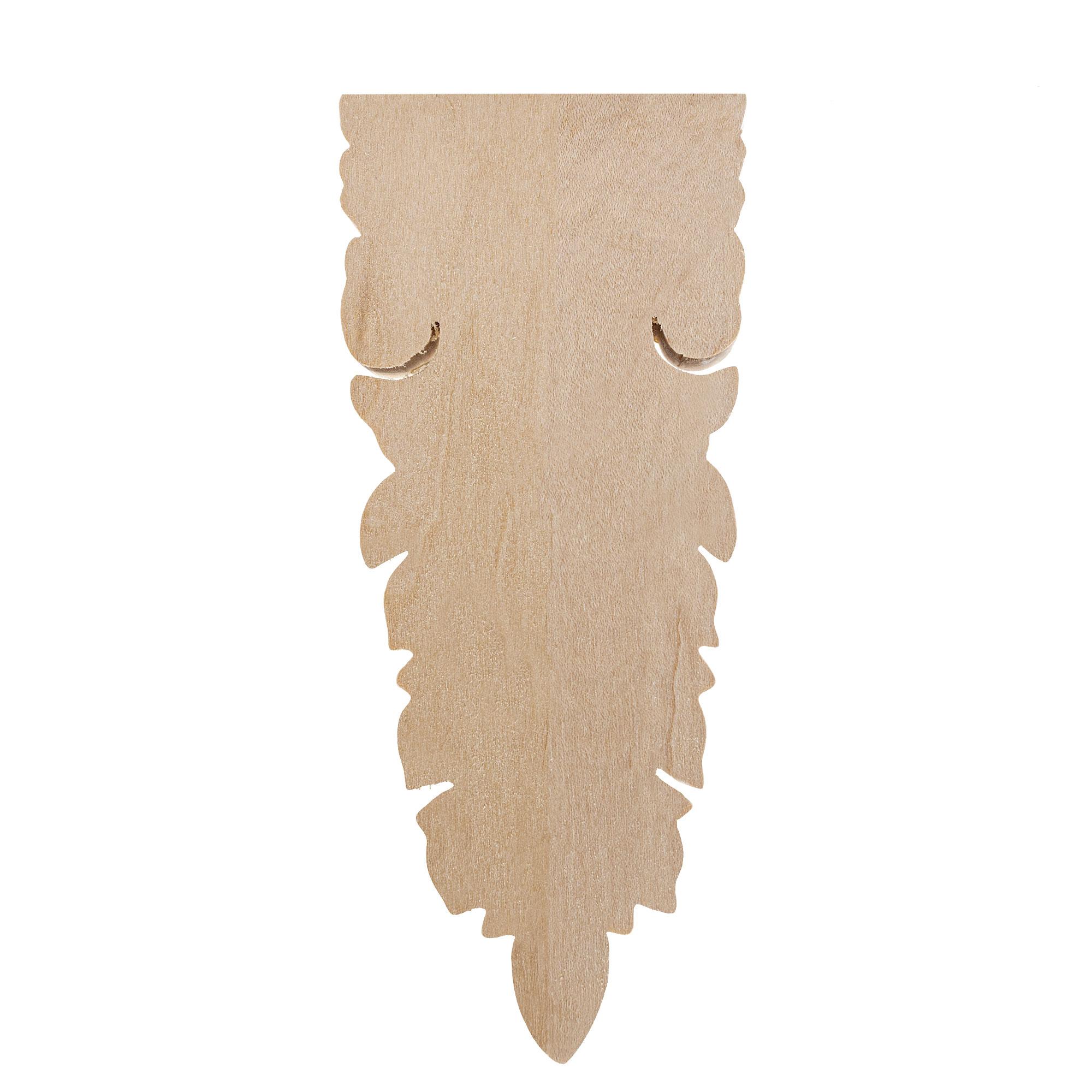 Hand Carved Unfinished Maple Acanthus Wood Applique