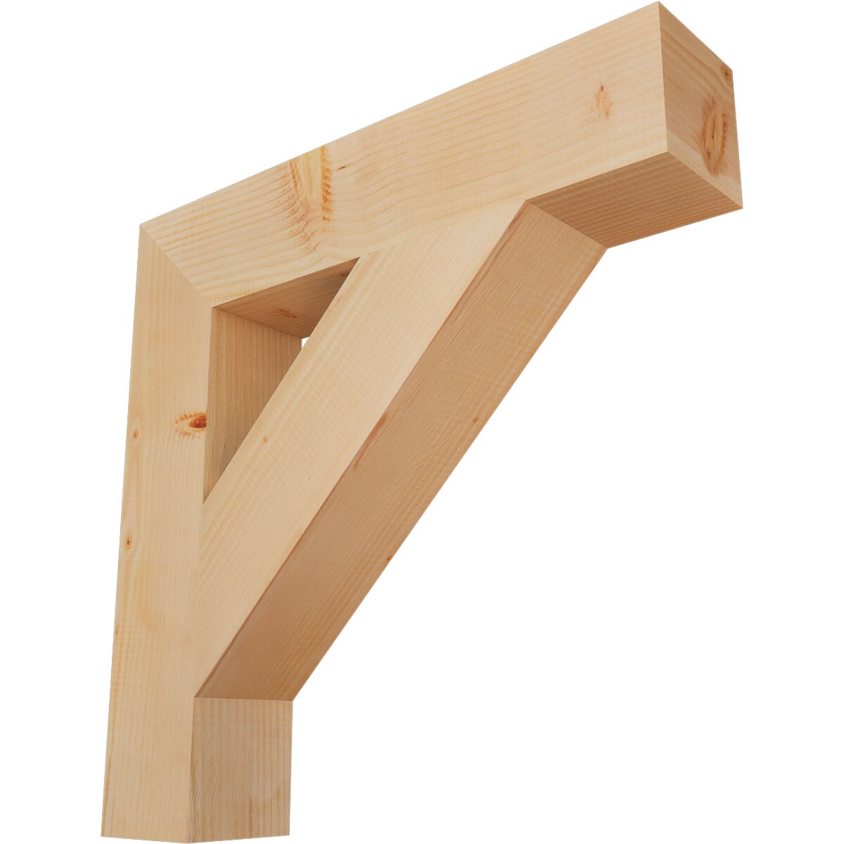 Ekena Millwork BKT06X30X30TRA05SDF Traditional block smooth 5-1/2-in x 30-in x 30-in Douglas fir Brown Wood Standard bracket