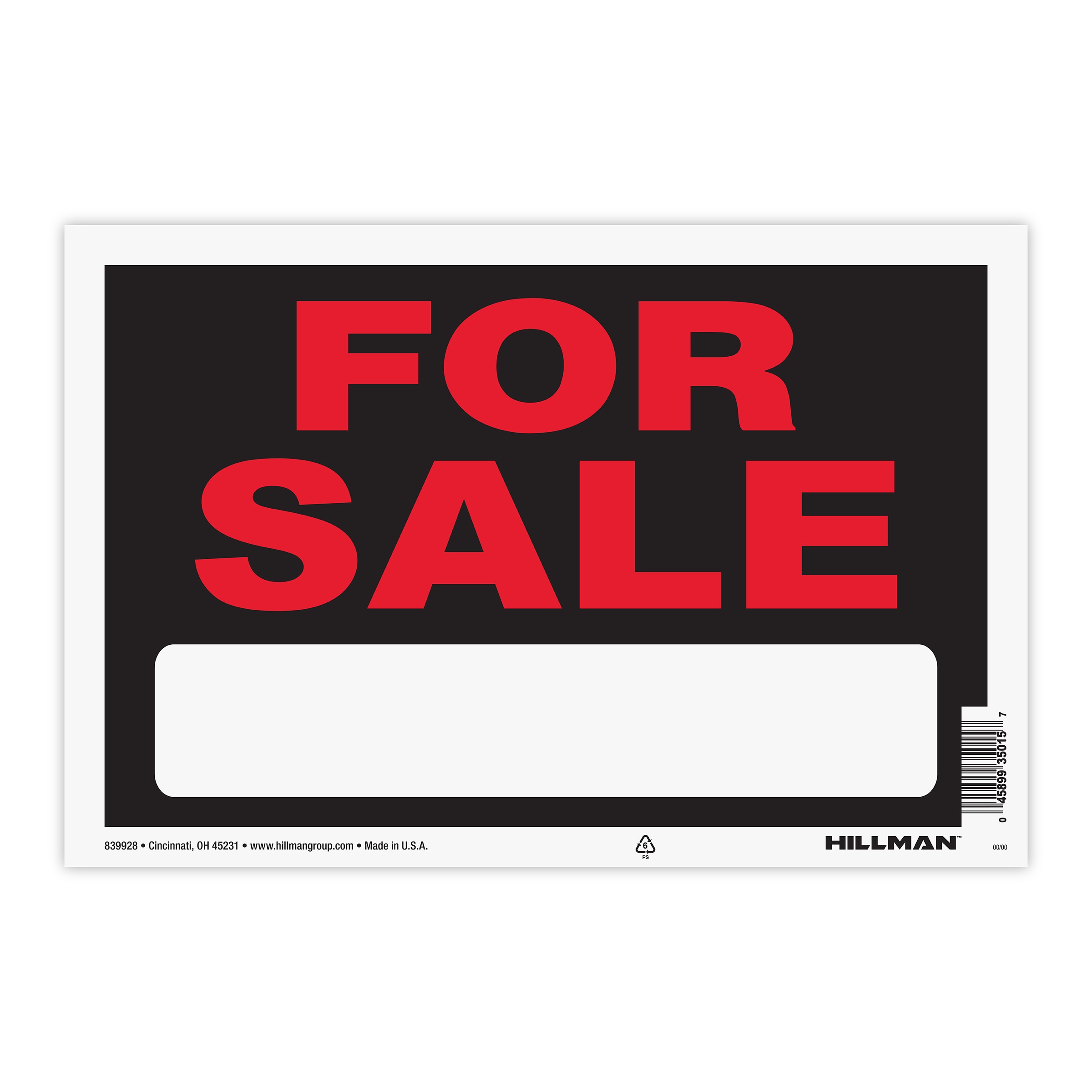 Hillman 8-in x 12-in Plastic Sale/For Sale Sign in the Signs department ...