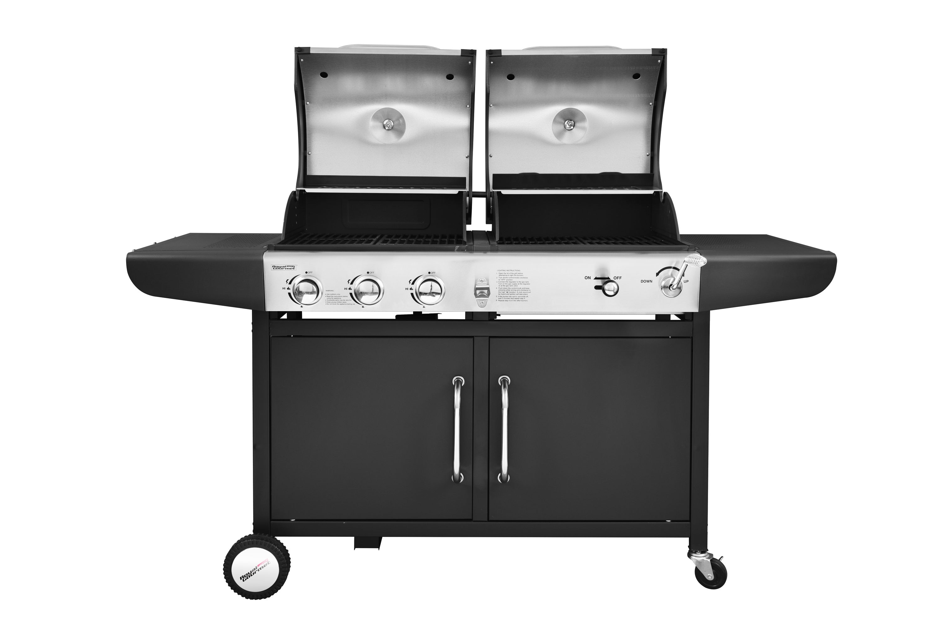 Royal Gourmet Zh3002c 3-Burner Propane GAS and Charcoal Combo Grill with Cover