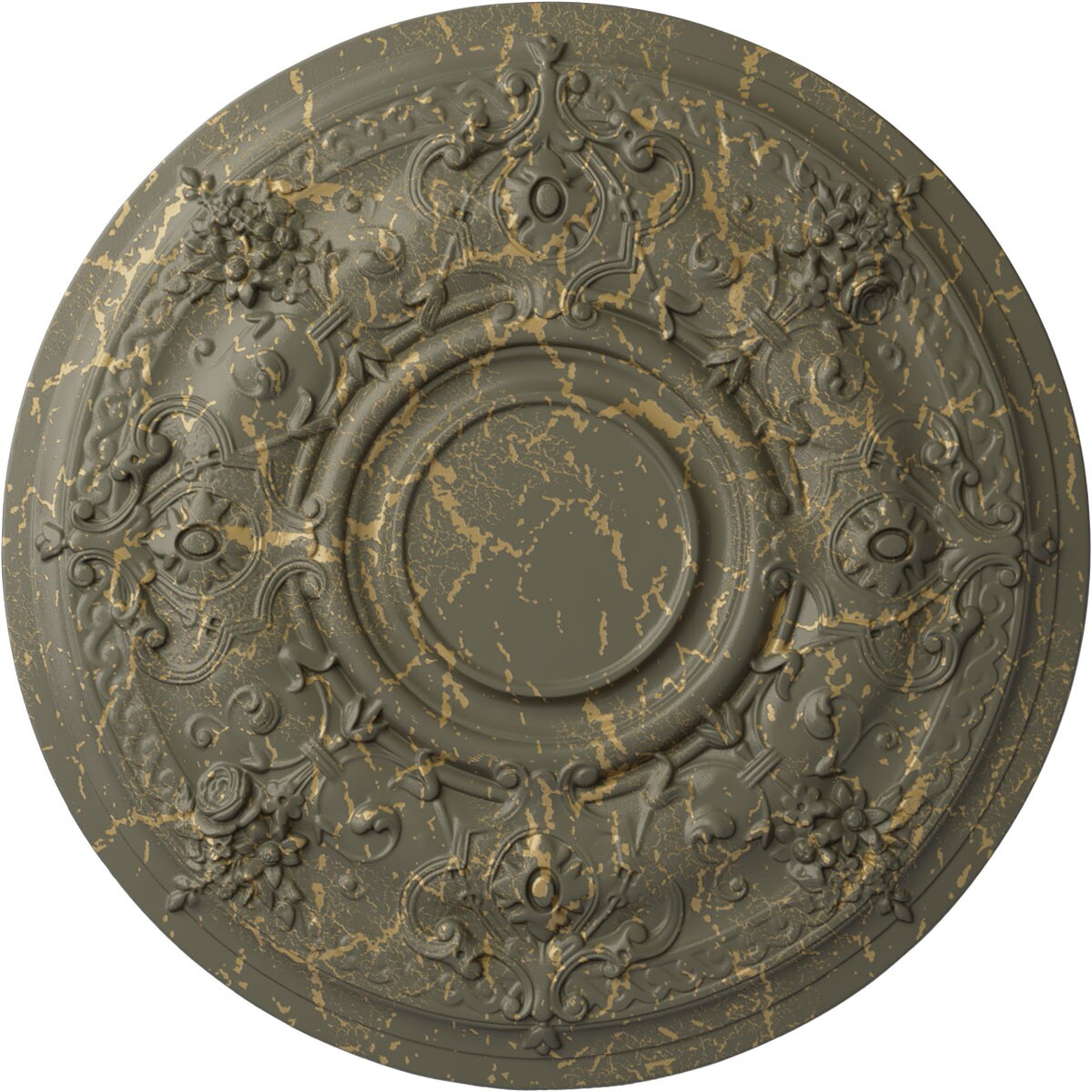Ekena Millwork CM29DAWHC Darnay 29.25-in W x 29.25-in L Painted Witch Hazel Crackle Polyurethane Whole Ceiling Medallion