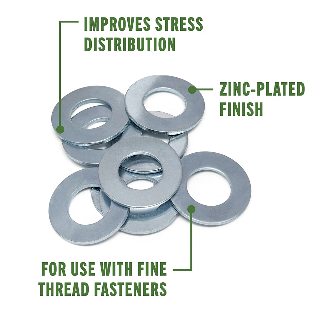 Hillman 100-Count 1/4-in Zinc-plated Standard Flat Washer in the Flat  Washers department at