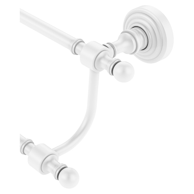 Allied Brass Retro Wave 36-in Double Matte White Wall Mount Double Towel Bar Allied Brass Retro Wave 36-in Double Matte White Wall Mount Double Towel Bar