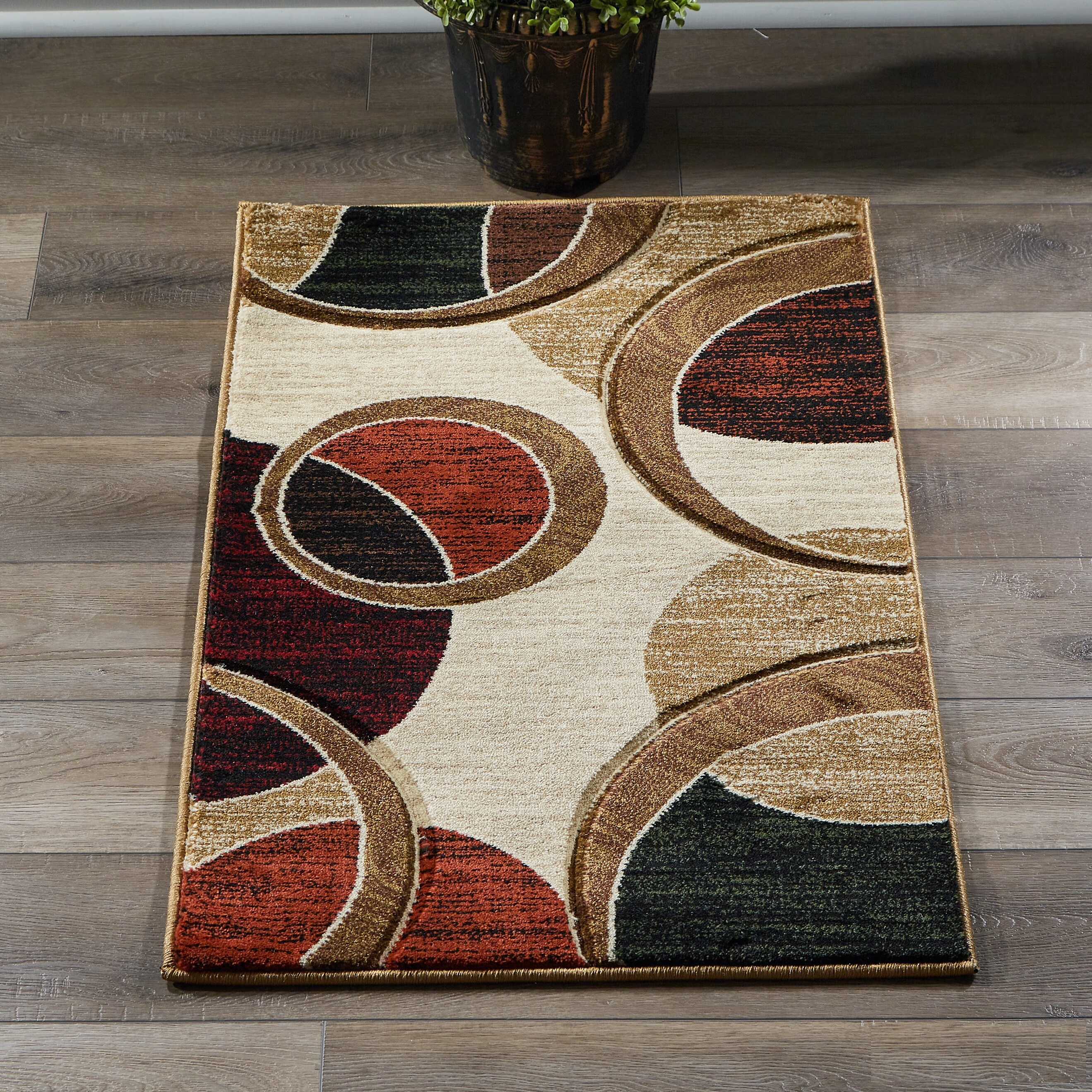 MDA Rugs OR5423 Orelsi 2 x 3 (ft) Polypropylene Brown Rectangular Indoor Abstract Area rug