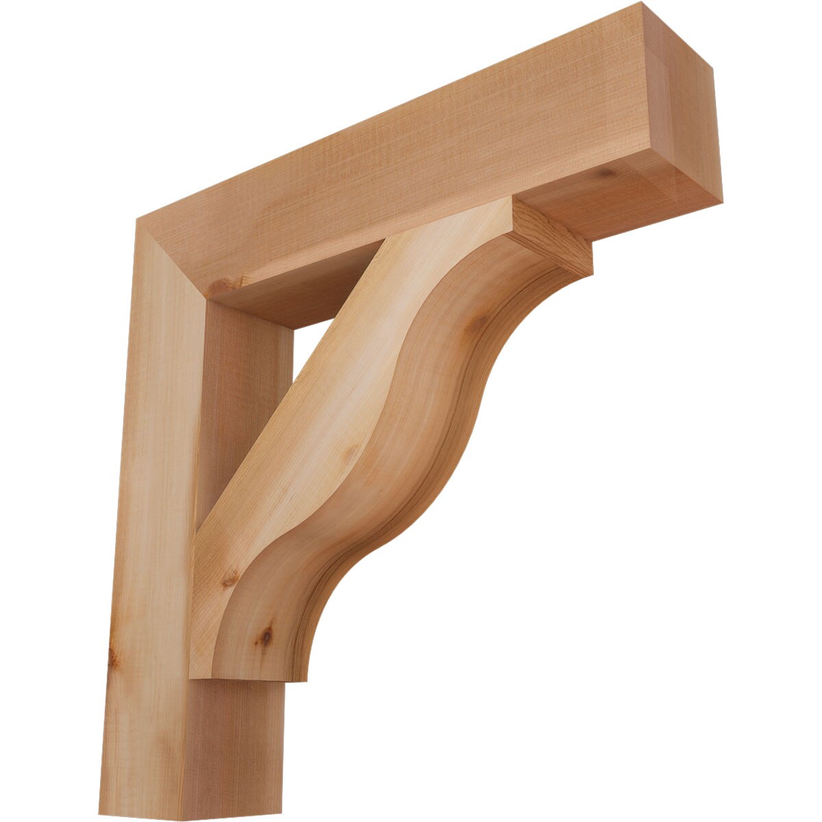 Ekena Millwork BKT04X20X20FST05SWR Funston Block Smooth 3-1/2-in x 20-in x 20-in Western red cedar Brown Wood Standard bracket