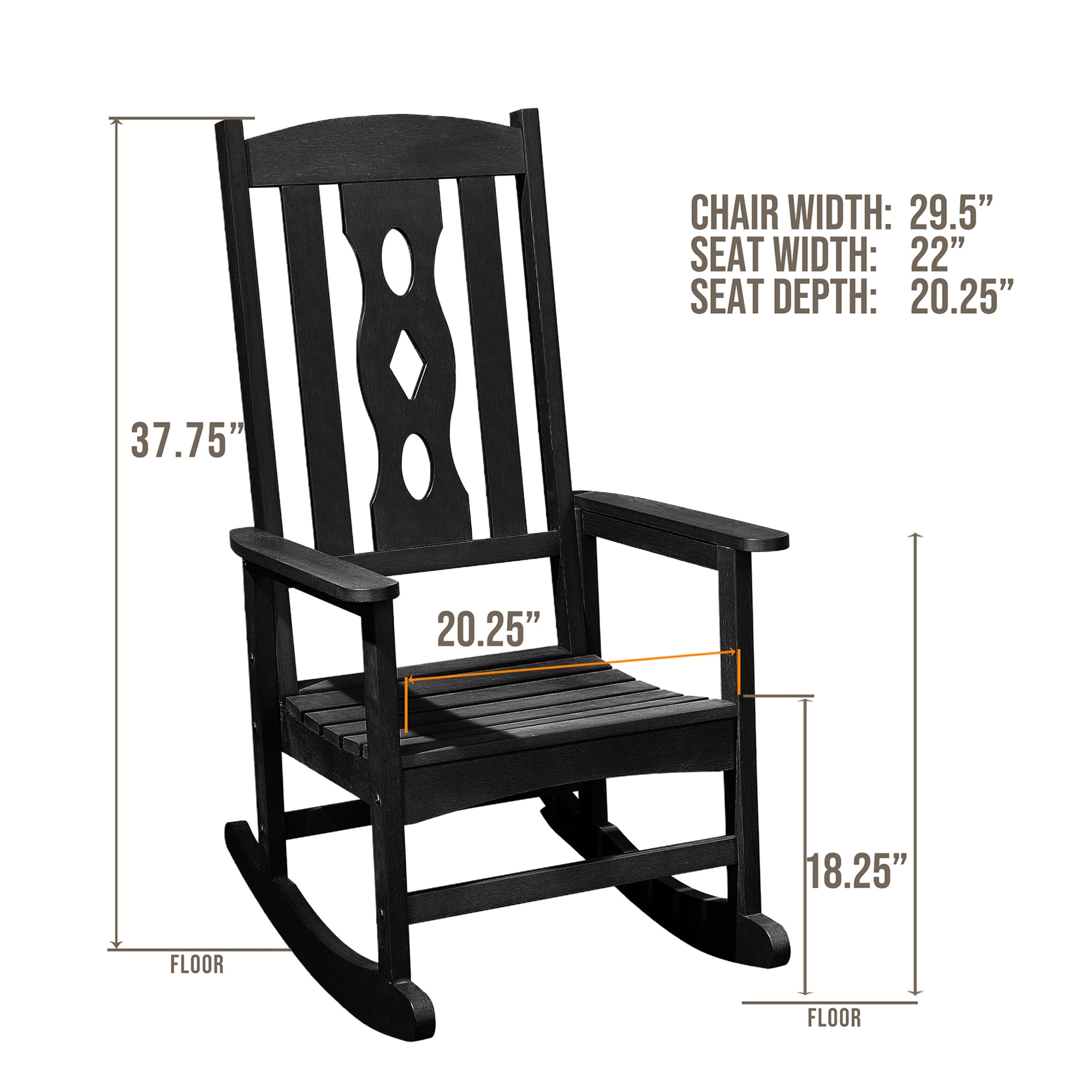 PolyTeak CLSC-RCK-BLK Patio-Chairs - View #5