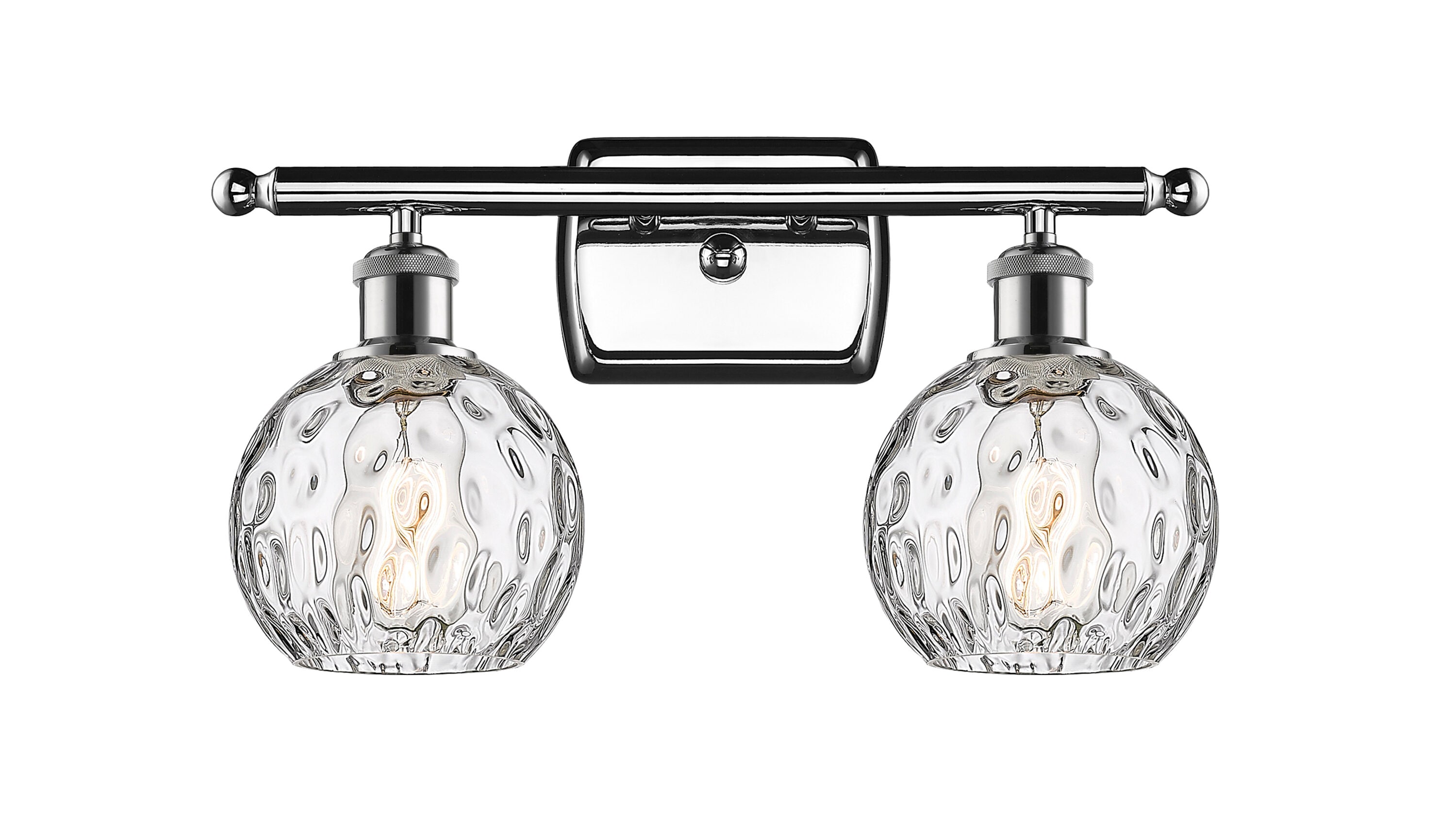 Innovations Lighting 516-2W-PC-G1215-6 Athens Water Glass 16-in 2 -Light Polished Chrome Industrial Vanity light bar
