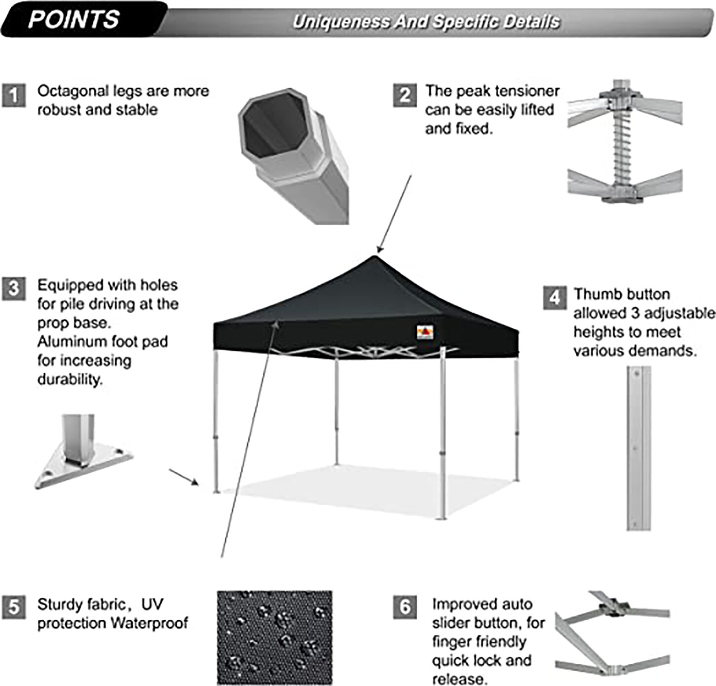 ABCCANOPY Rectangle Black Pop-up Canopy at Lowes.com