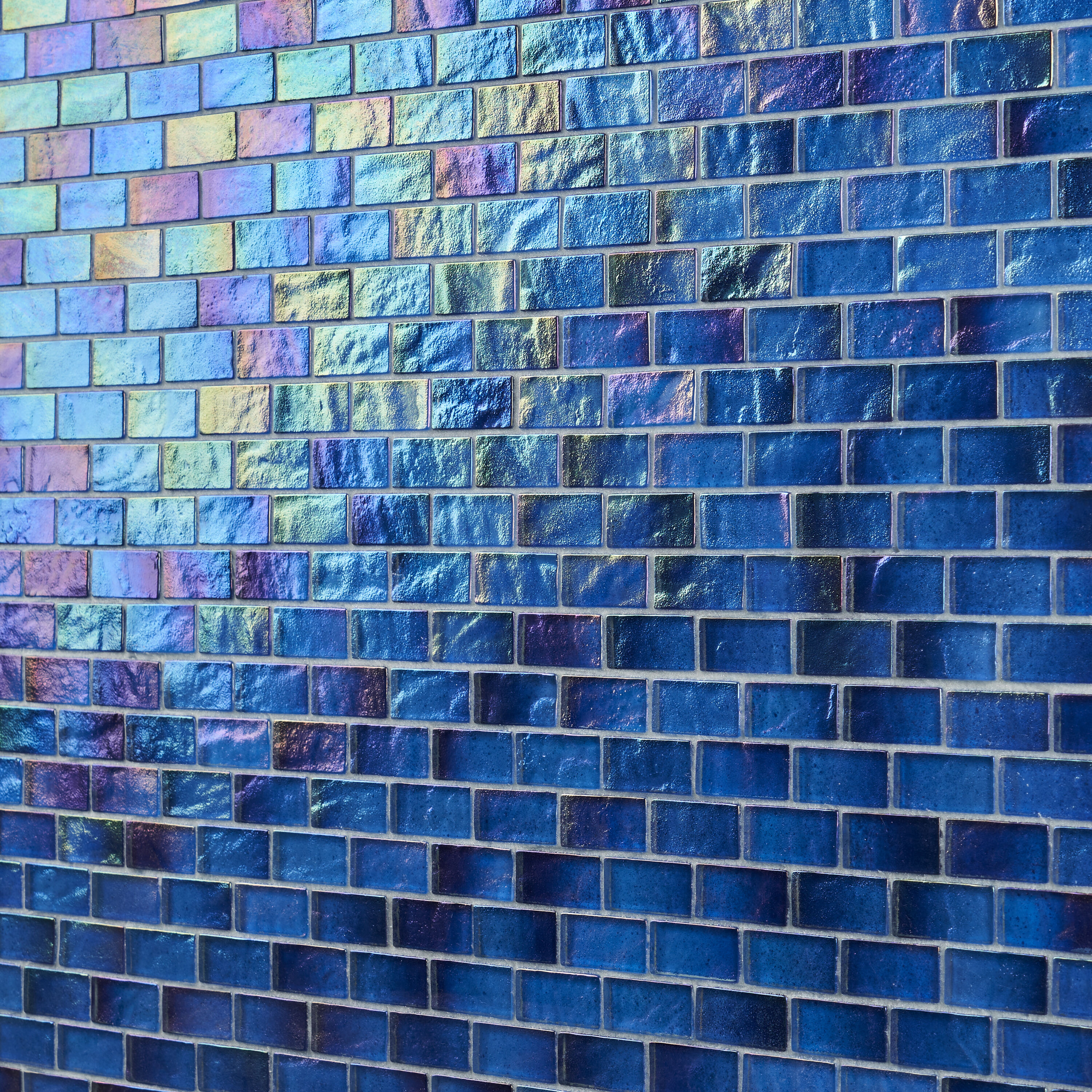 Shallows Dark Blue Polished Glass Mosaic Wall Tile