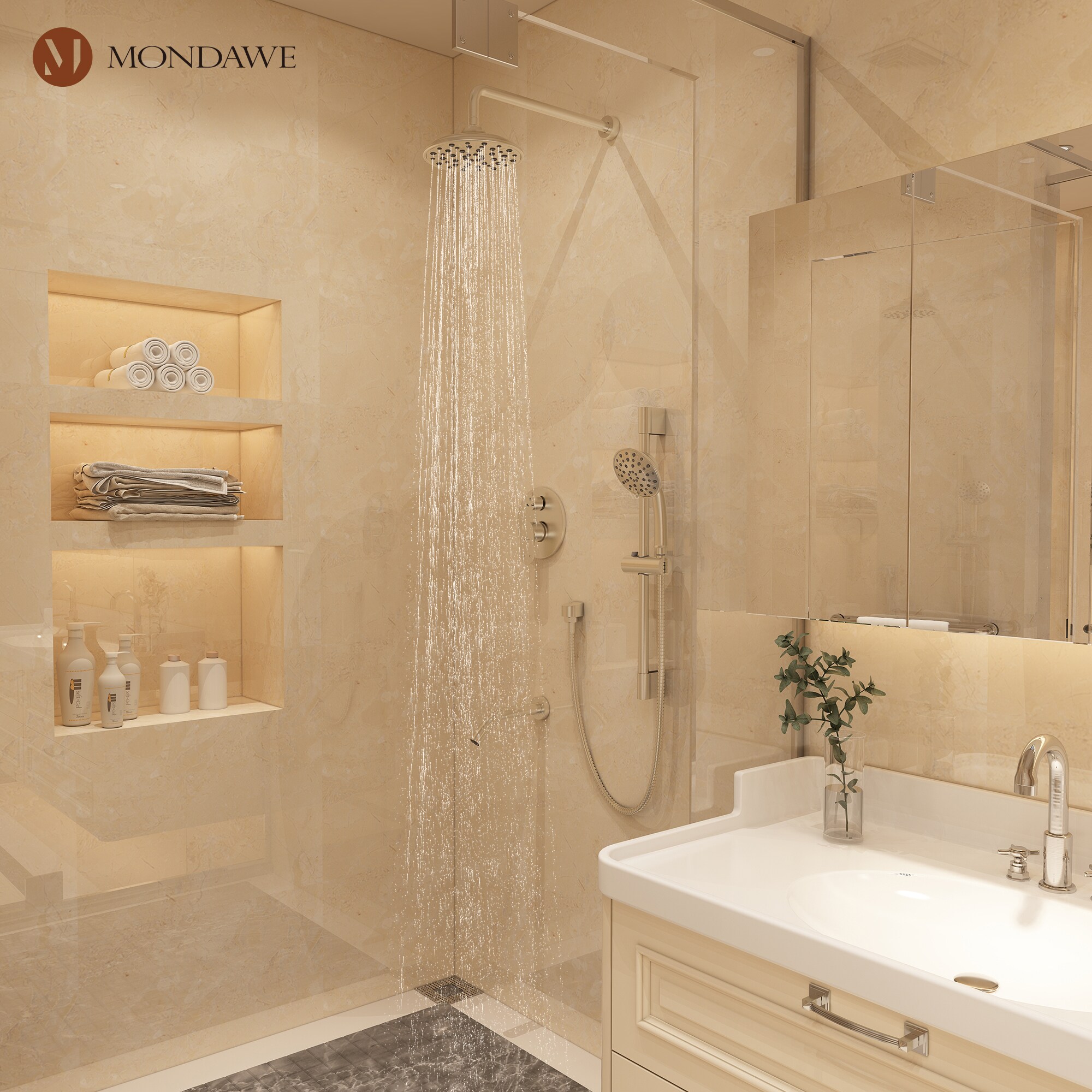 Mondawe MD-A3815-BN3 Showerhead-Bar-Panels - View #3
