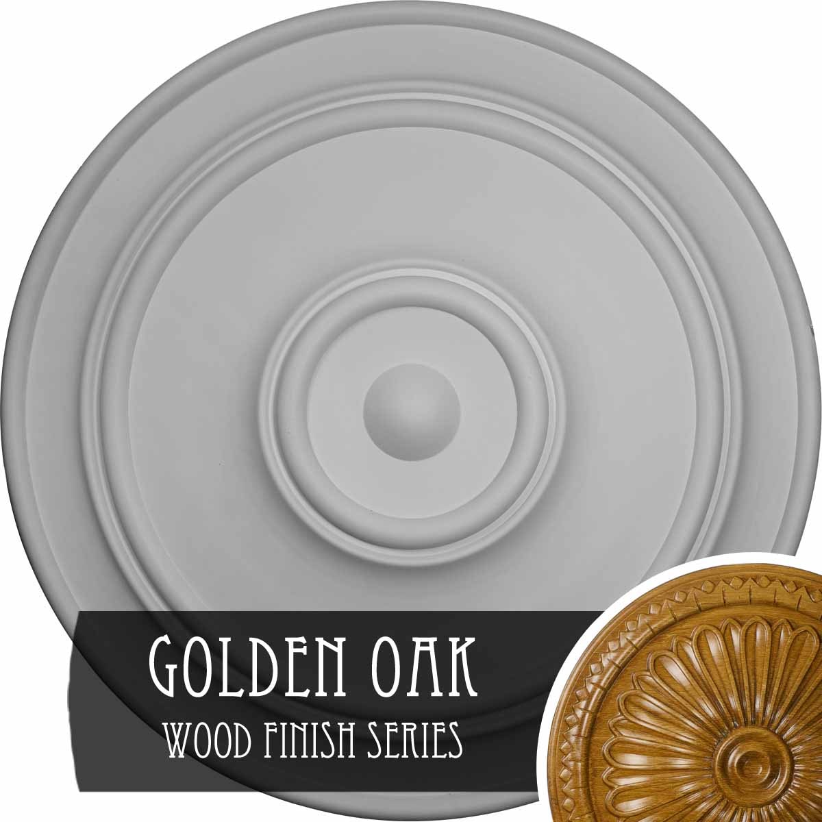 Ekena Millwork CM54TCLGOS Large Classic 57-in W x 57-in L Golden Oak Polyurethane Ceiling Medallion