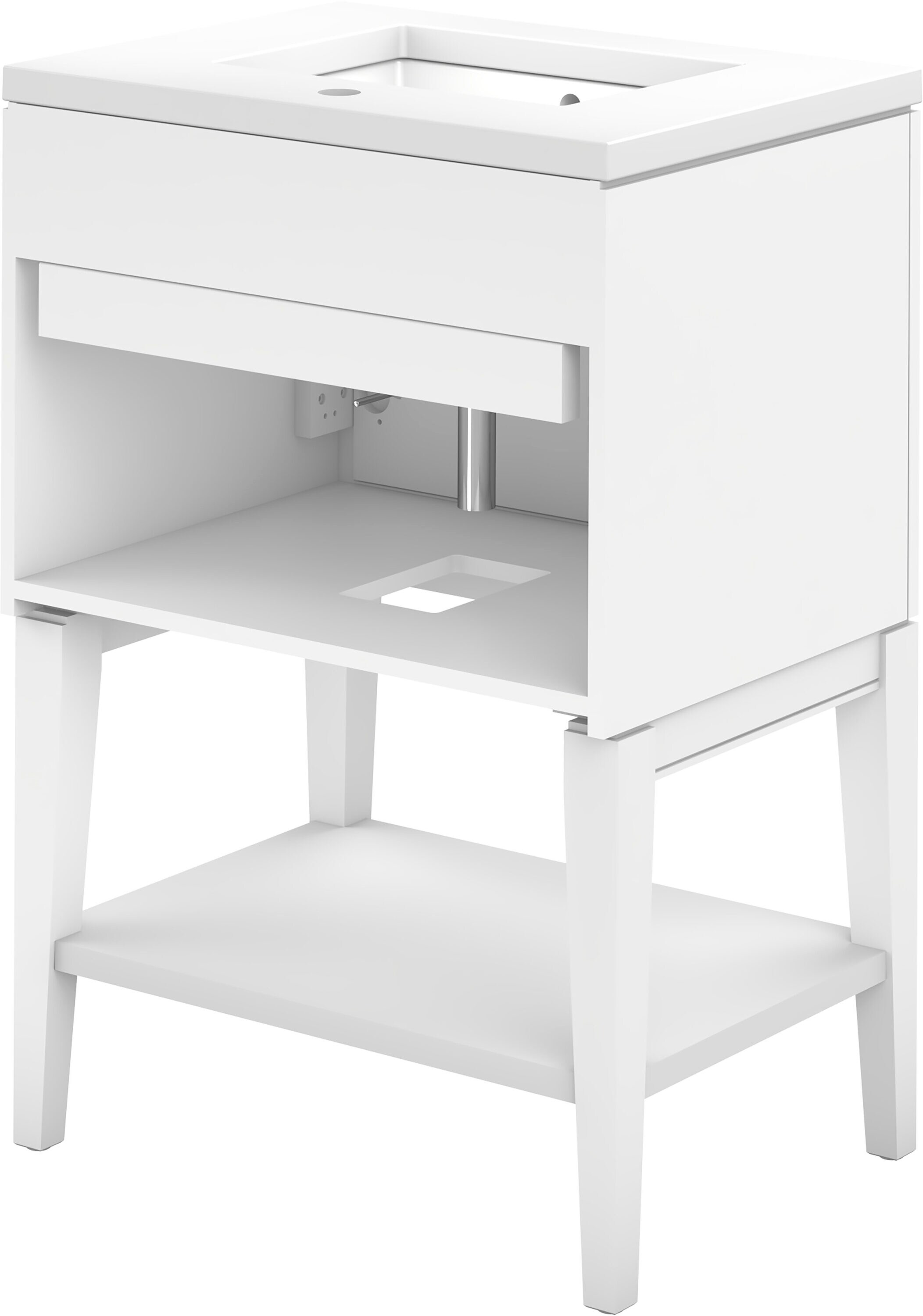 Winnow 24" White Quartz Top Freestanding Single Sink Vanity