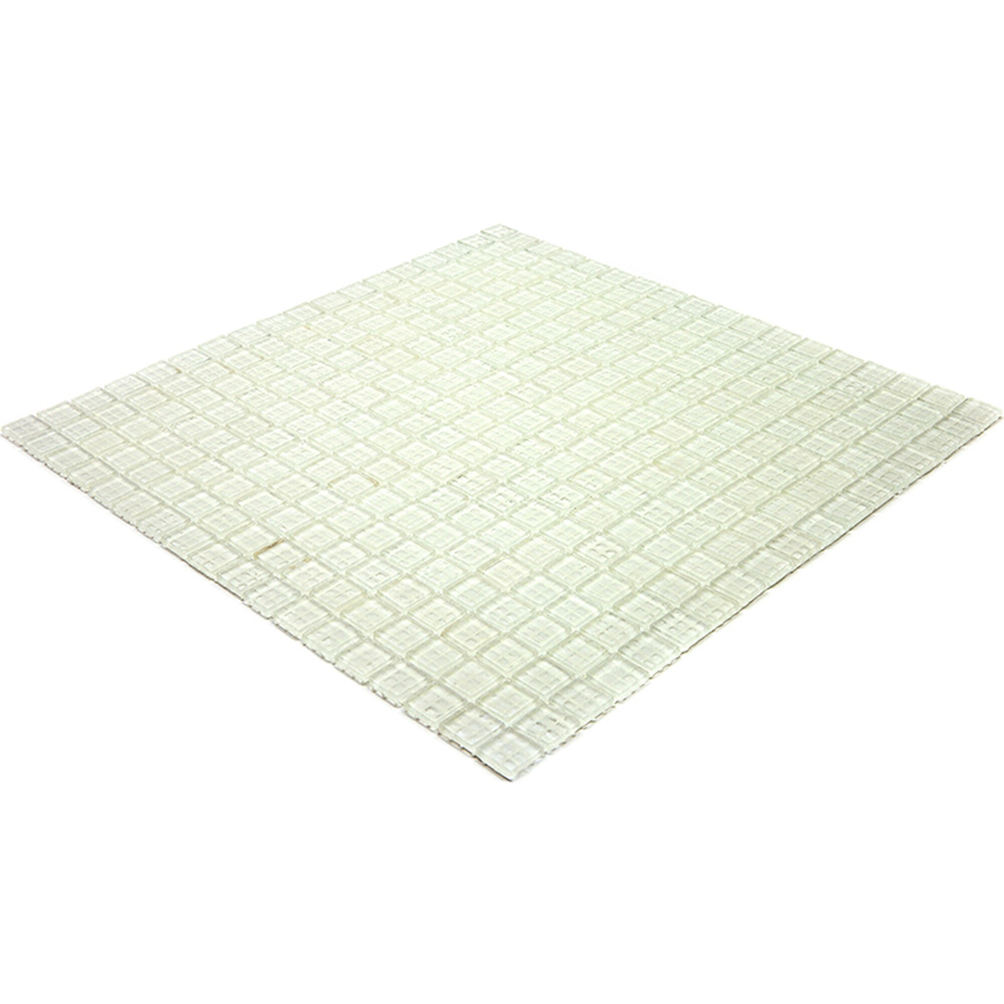 Cotton White Glossy Glass Mosaic Wall and Floor Tile