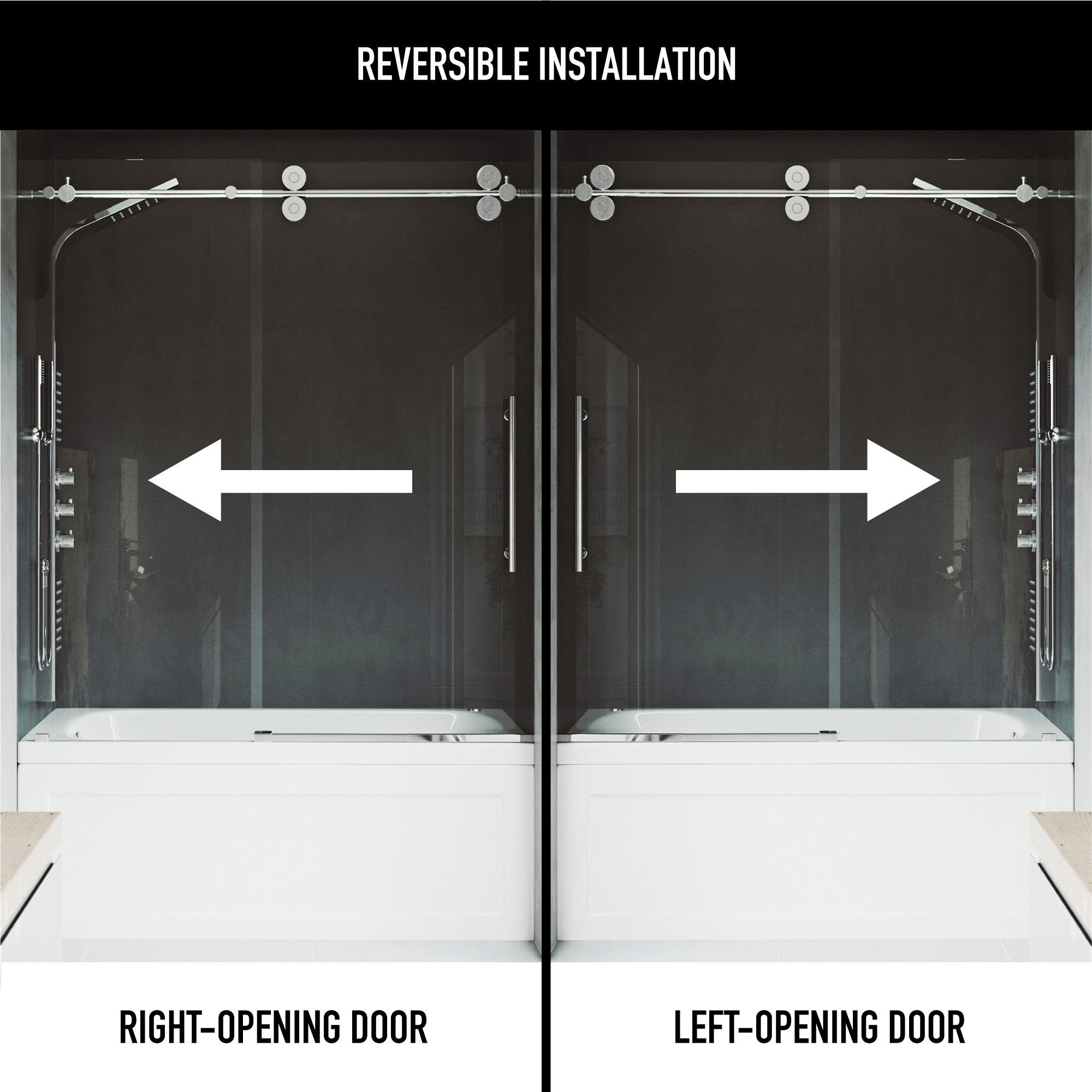 VIGO VG6041CHCL6066 Bathtub-Doors - View #3
