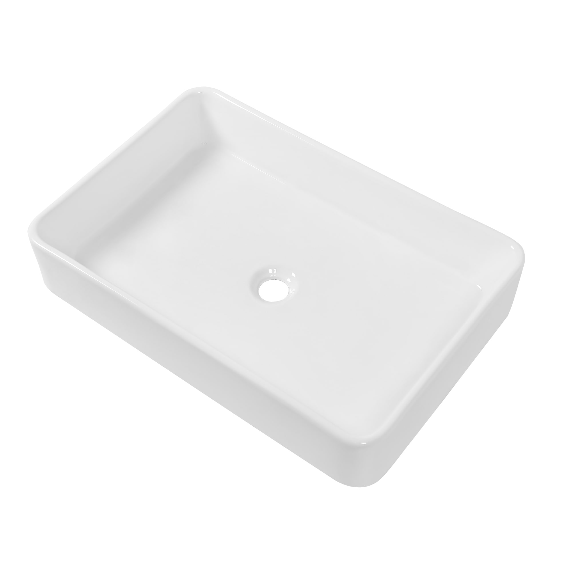 Lordear Porcelain vanity sink Ceramic Vessel Rectangular Modern White ...