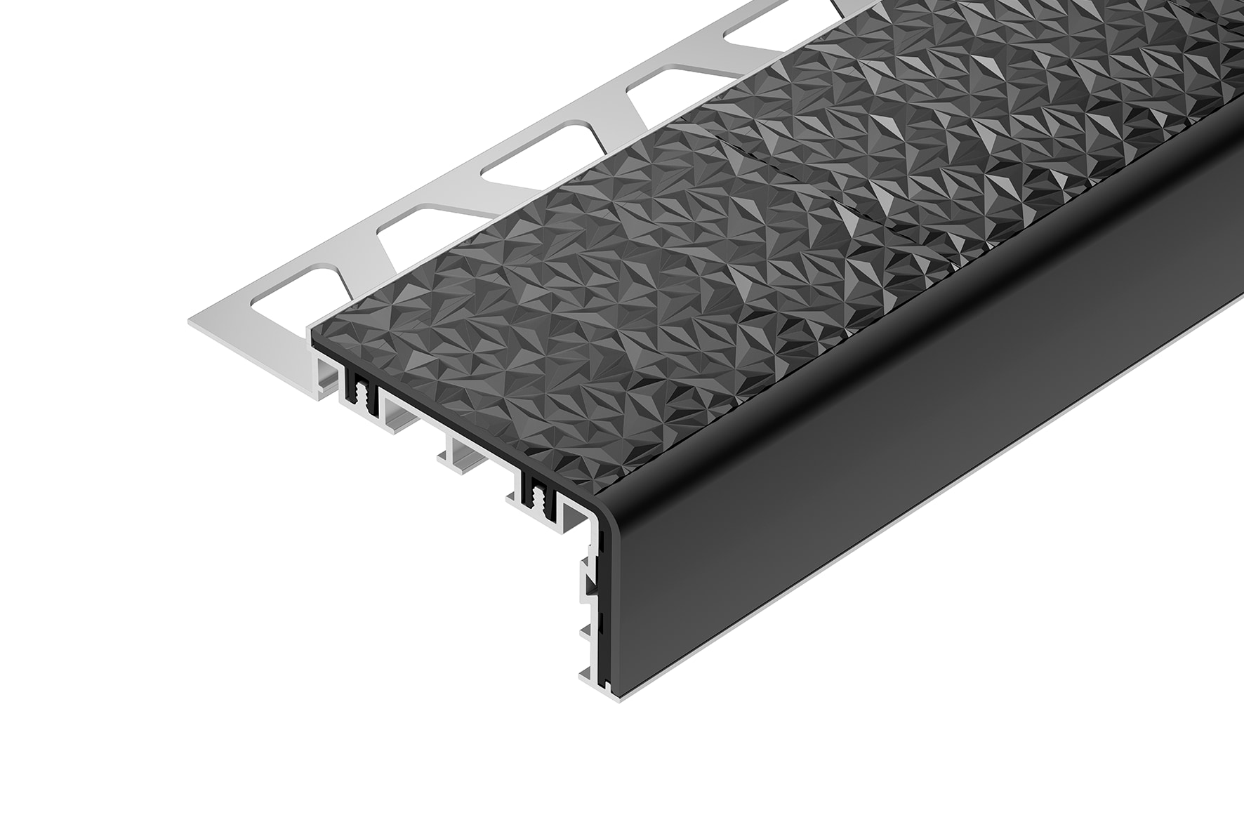 Schluter Systems TVL60FG90/200 Trep-V 0.343-in W x 79-in L Grout grey Aluminum Stair nose Tile Edge Trim