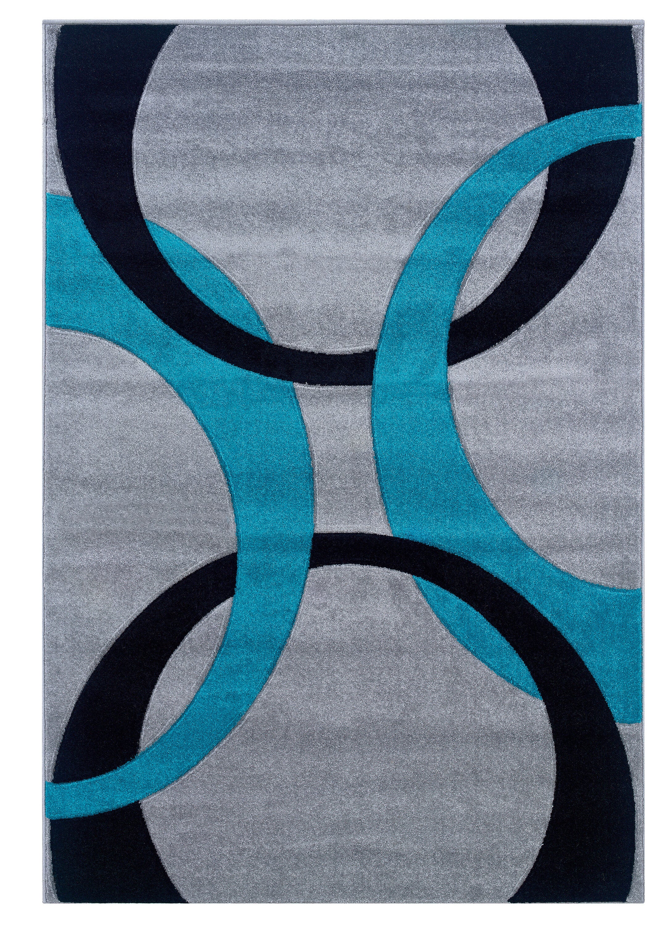 Linon RUG-CU0481 Corfu 8 X 10 (ft) Grey Polypropylene Indoor Area Rug