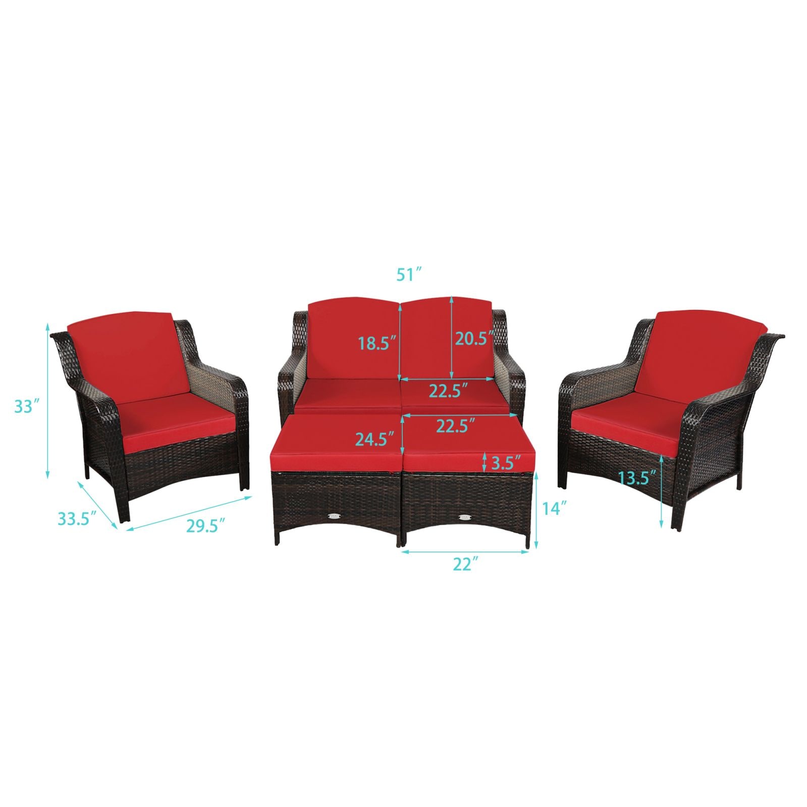 WELLFOR OUS67702RE+ Patio-Conversation-Sets - View #2