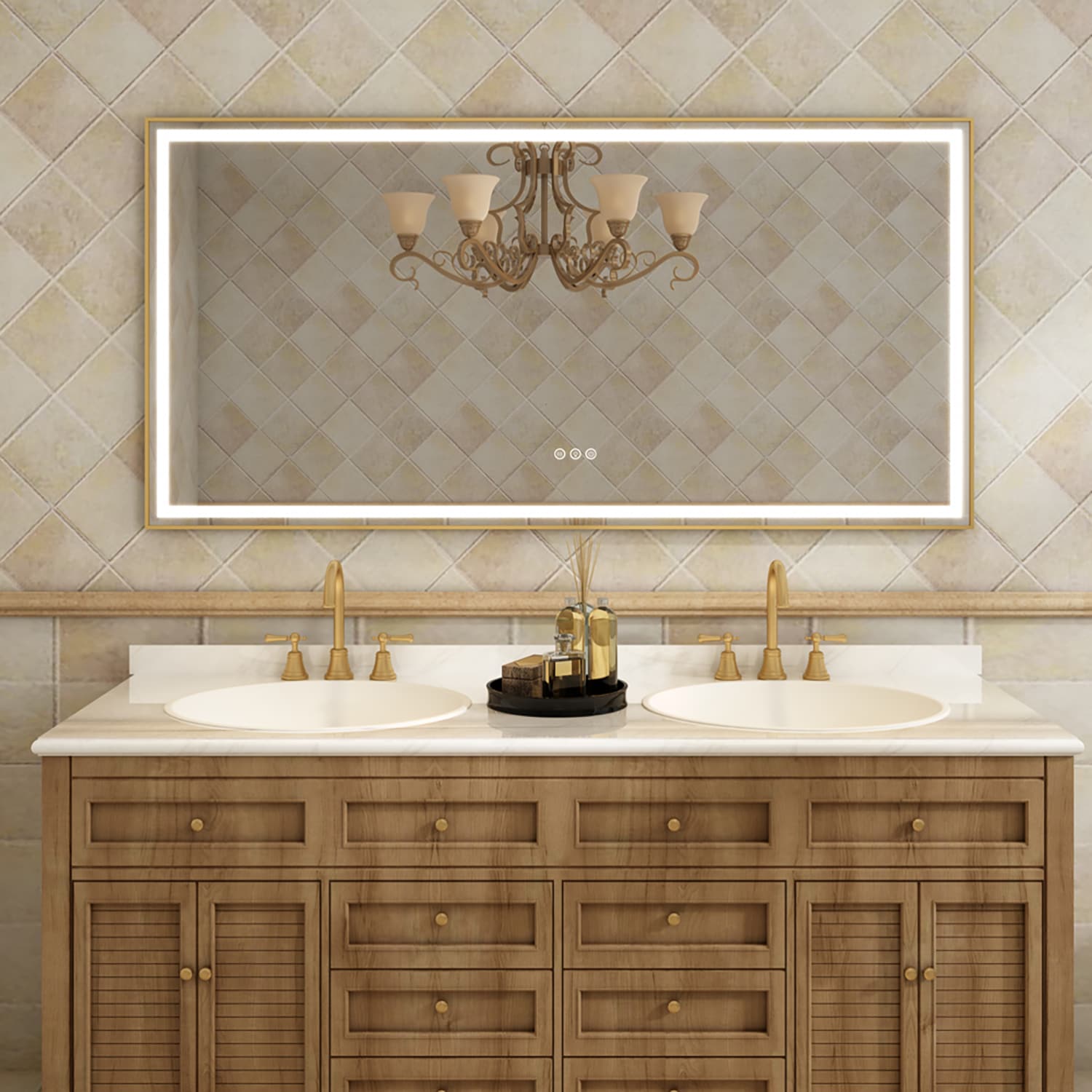 waterpar 22-in x 30-in Framed Rectangle Bathroom Vanity Mirror (Silver ...