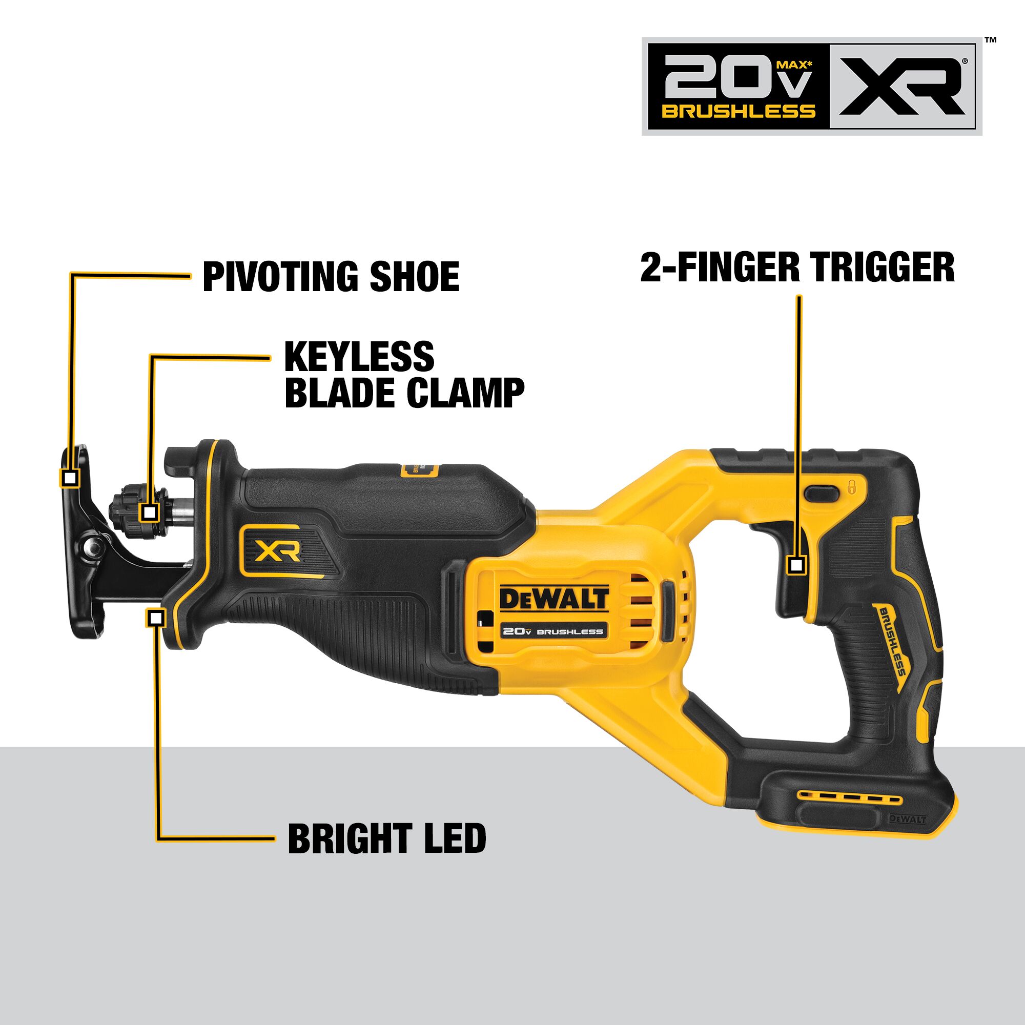 DEWALT XR 20-volt Max Variable Speed Brushless Cordless Reciprocating Saw  (Bare Tool) in the Reciprocating Saws department at