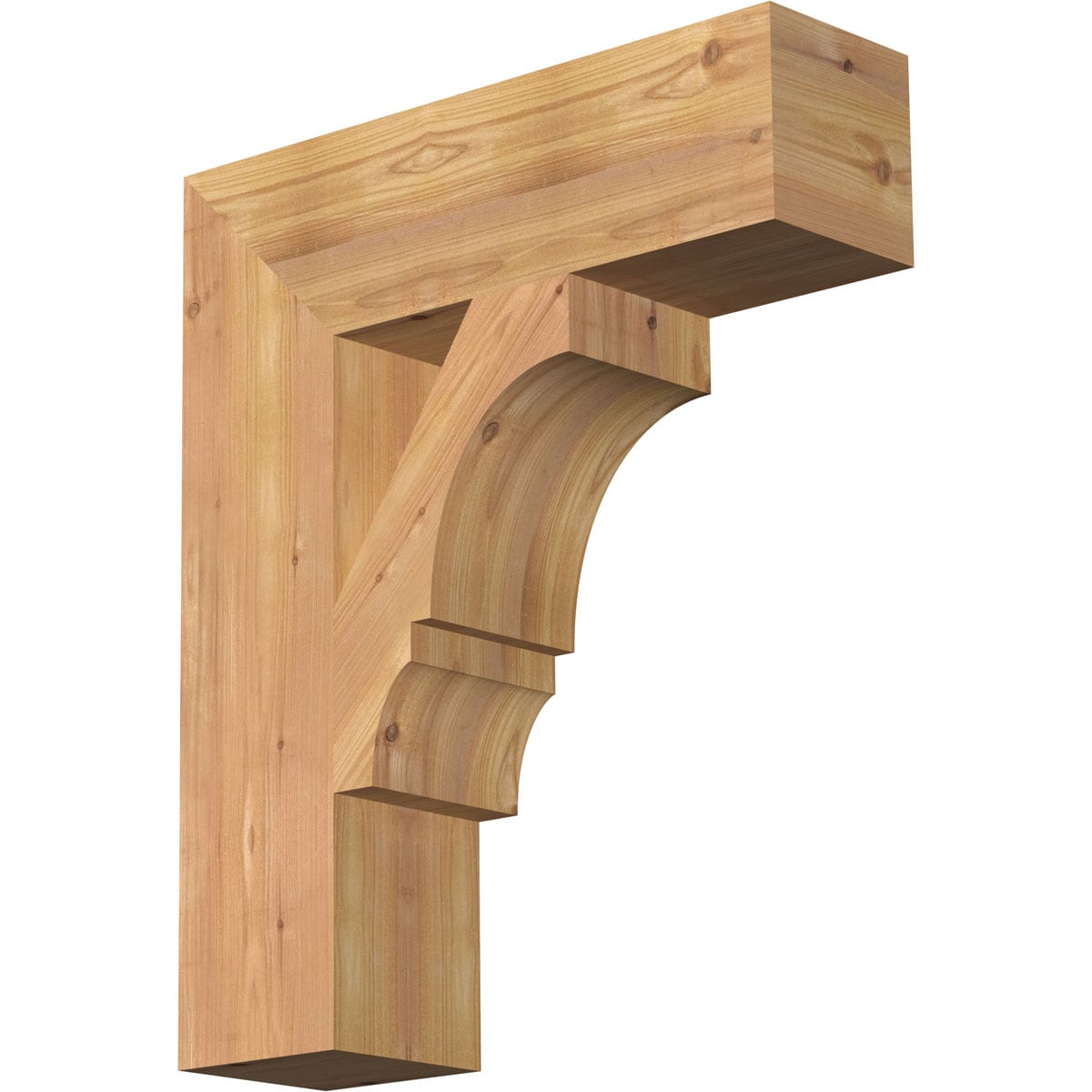 Ekena Millwork BKT06X20X24BOA05SWR Balboa block smooth 5-1/2-in x 20-in x 24-in Western red cedar Brown Wood Standard bracket