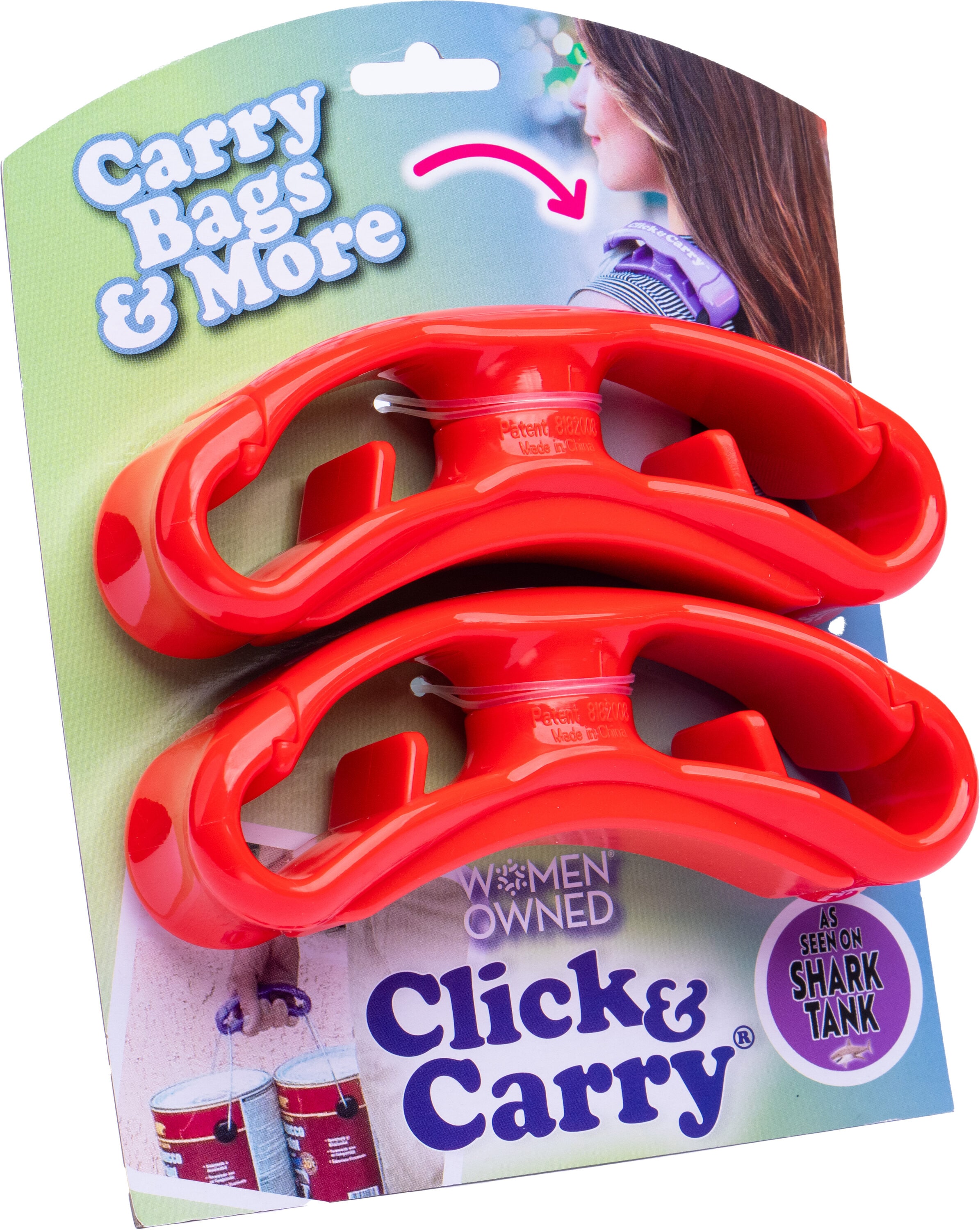 Click & Carry CC7011RED2 2 -Pack Paint, Bucket and Grocery Bag Handle 7-gallon Red Plastic Paint can hook
