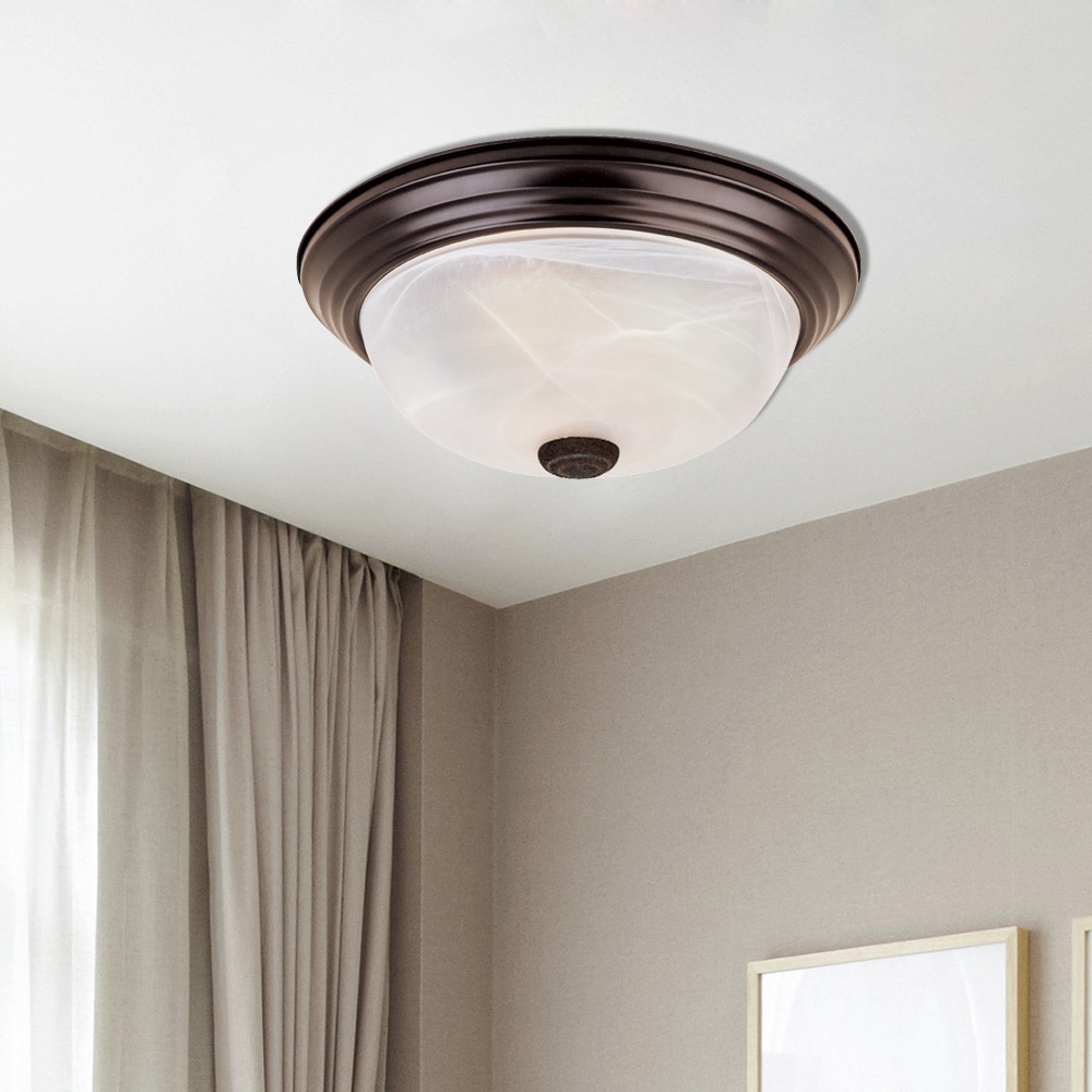 Designers Fountain 1257M-ORB-AL Lunar 1 -Light 13.25-in Oil rubbed Bronze Flush Mount Light