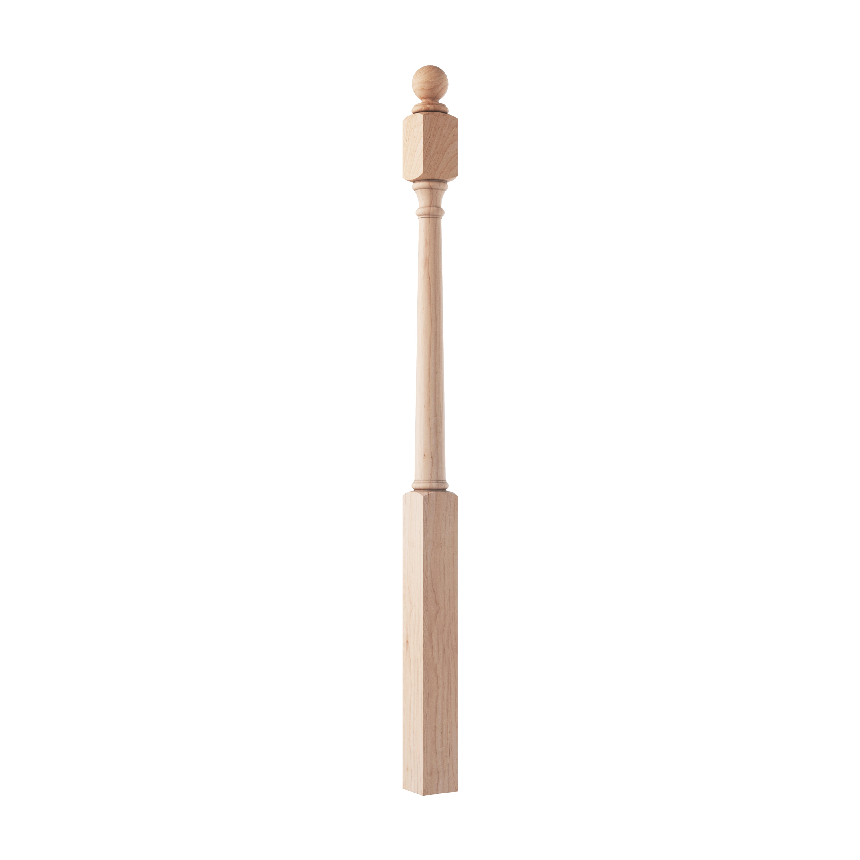 Crown Heritage 4444042B Colonial 3-in x 54-in Unfinished Maple Universal Stair Newel Post