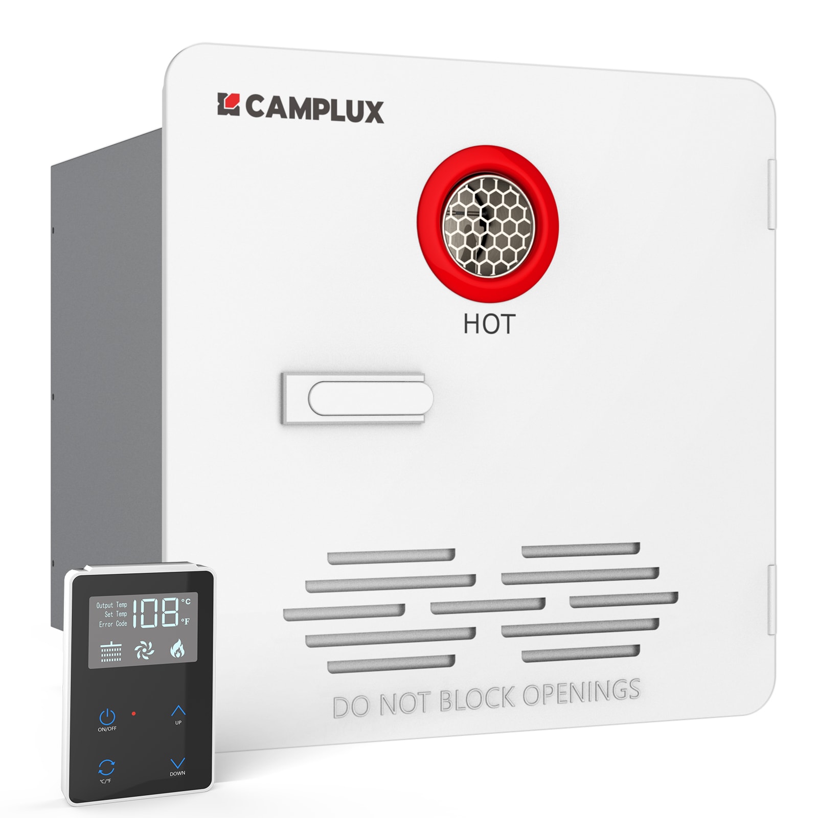 Camplux RE264 Plus 10 2.64-GPM 65,000-BTU Propane Rv Tankless Water Heater, White