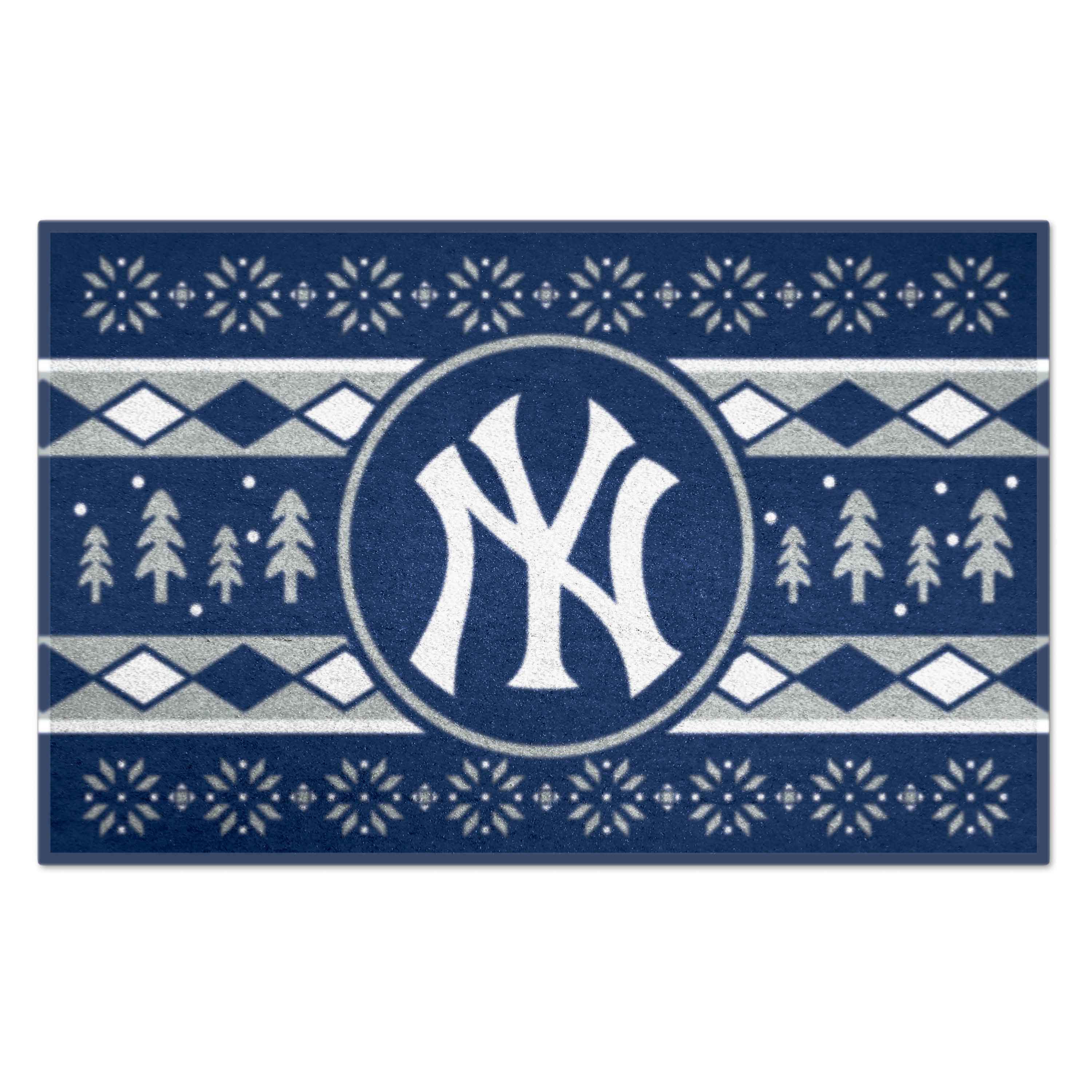FANMATS 26407 MLB Holiday Sweater Starter Mat 2 x 3 (ft) Tufted Nylon Navy Rectangular Indoor Throw rug