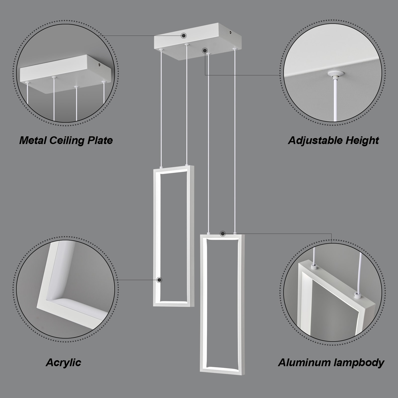ZHLLMQ JP-205-2C-WHITE Pendant-Lights - View #3