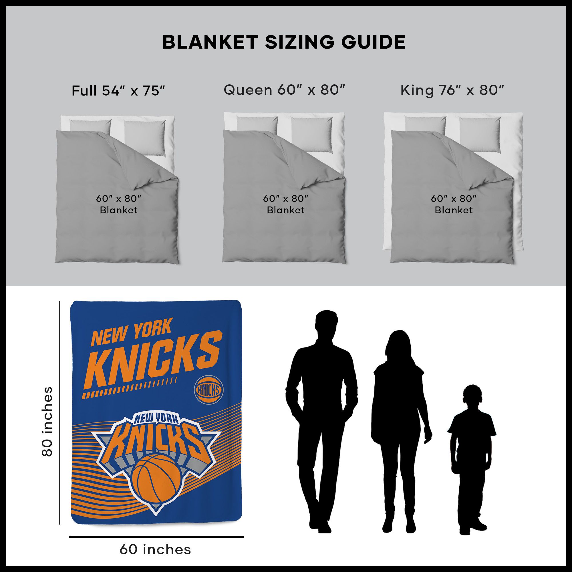 Sweet Home Collection LOW-NBA-80B-KNICKS Blankets-And-Throws - View #3