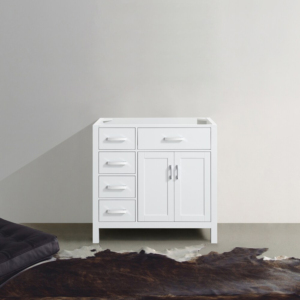 Beaumont Decor Hampton 36-in White Bathroom Vanity Cabinet