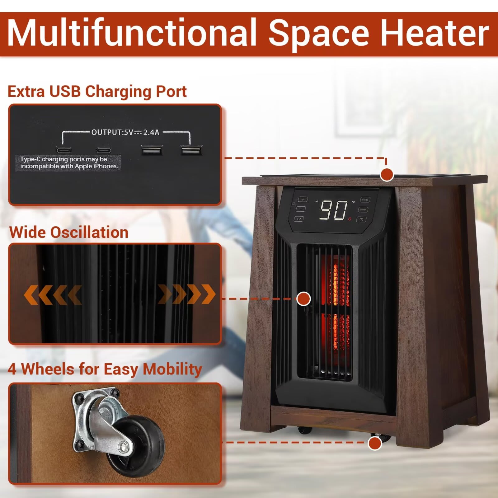 Qeetex JXNAG-PHO-15BRX5AE Portable-Electric-Heat - View #4