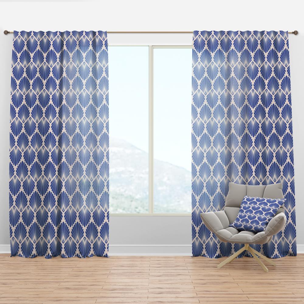 Designart CTN24032-52-120 120-Inches Blue Abstract Room darkening Thermal lined Rod pocket Single curtain panel