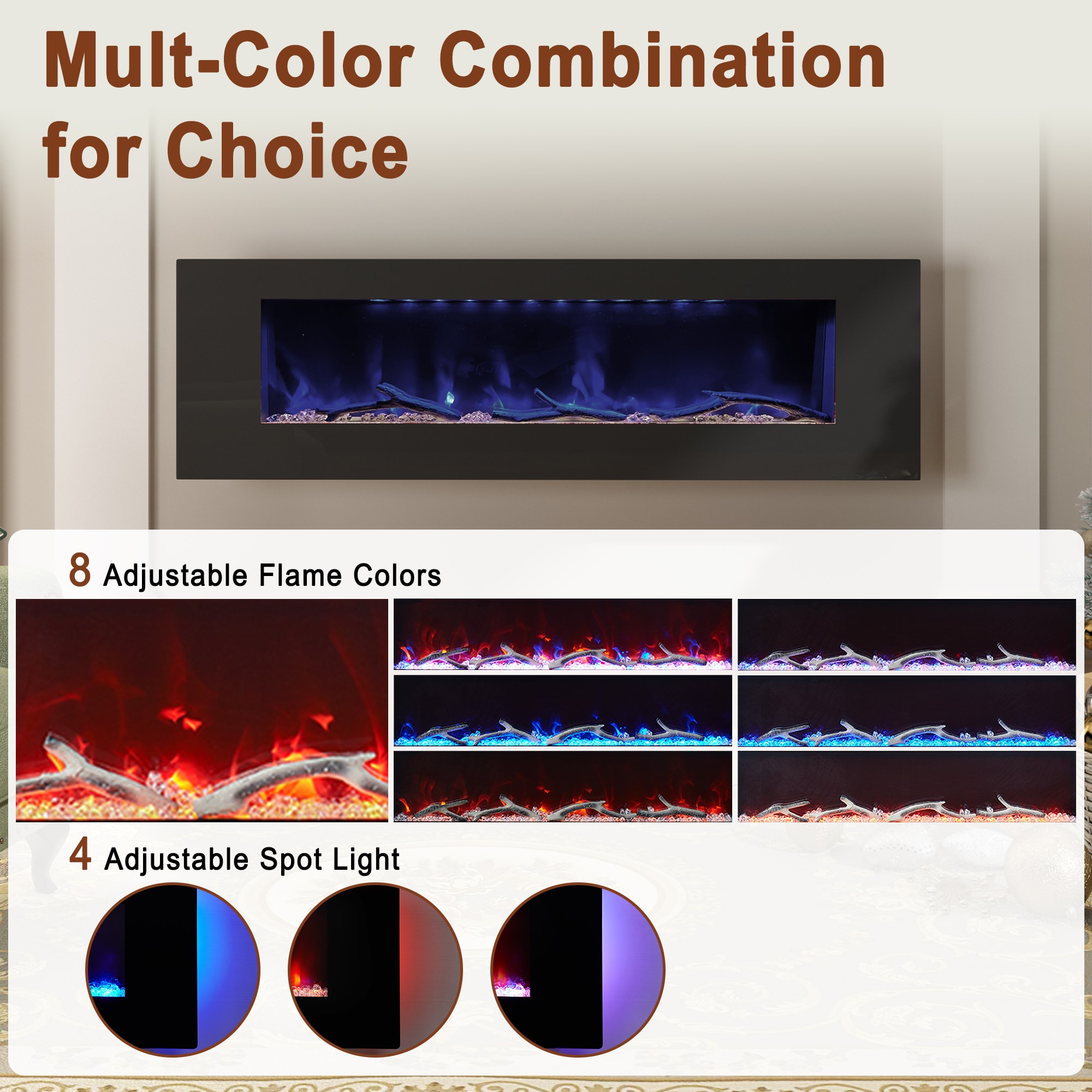 Mondawe WF-ZHX-BS-60 Electric-Fireplaces - View #7