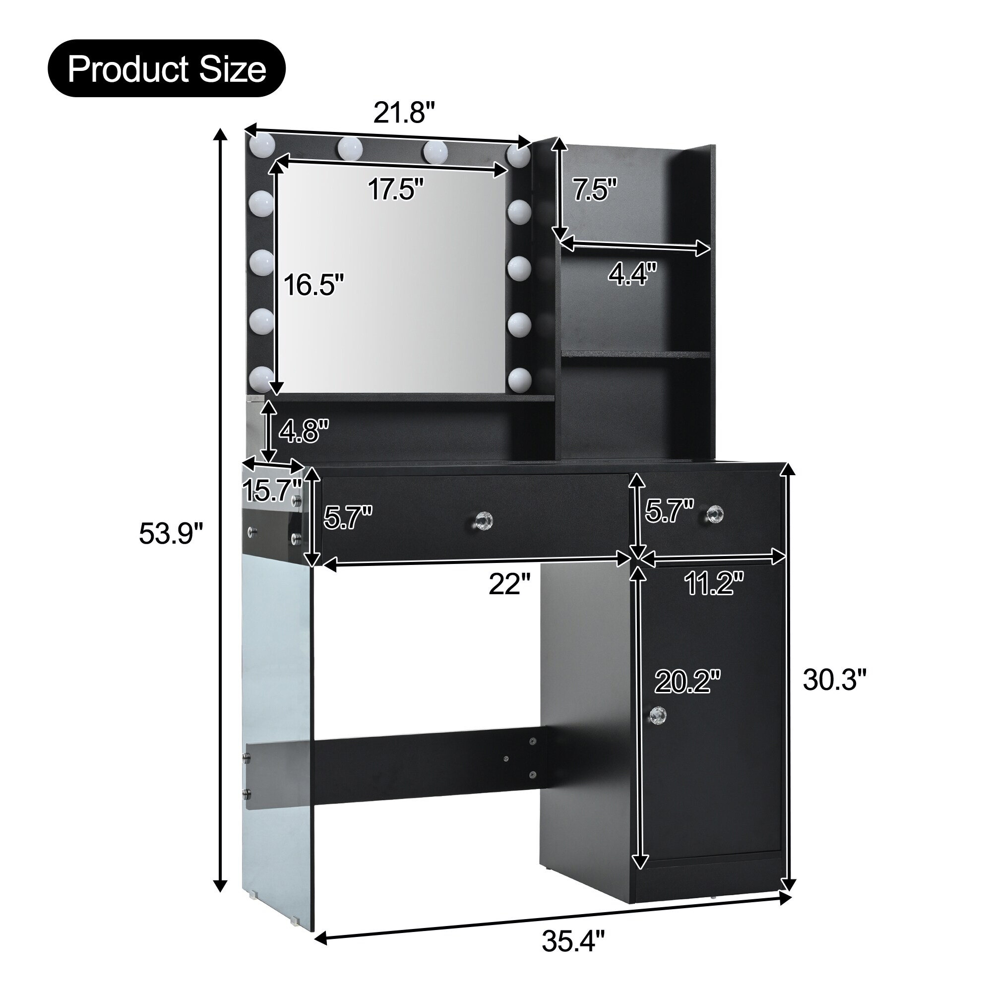 SINOFURN SYD250007WT Bedroom-Vanities - View #8