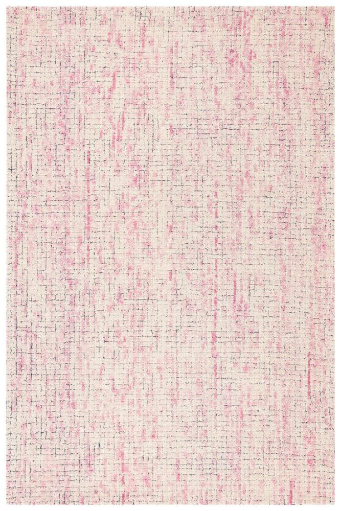 Safavieh ABT473U-4 Abstract Enna 4 x 6 (ft) Tufted Wool Ivory/Pink Rectangular Indoor Abstract Farmhouse/Cottage Area rug
