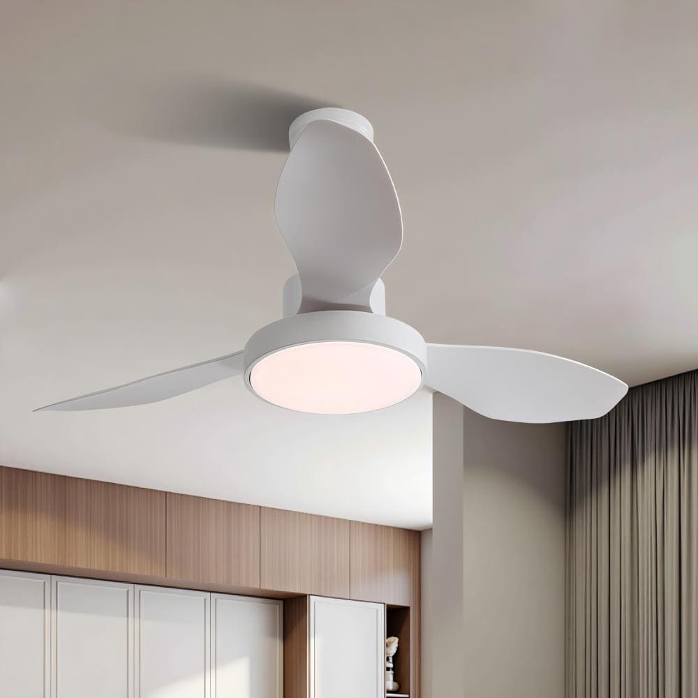 Sunrinx MG12-CF-10 47-in Color-Changing Integrated LED Outdoor White with White Blades Ceiling Fan With Light - Remote Included ( 3 -Blade )