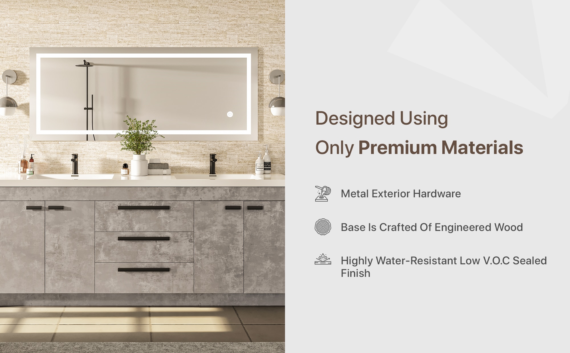 Eviva EVVN1900-8-84CGR Bath-Vanity-Combo - View #8