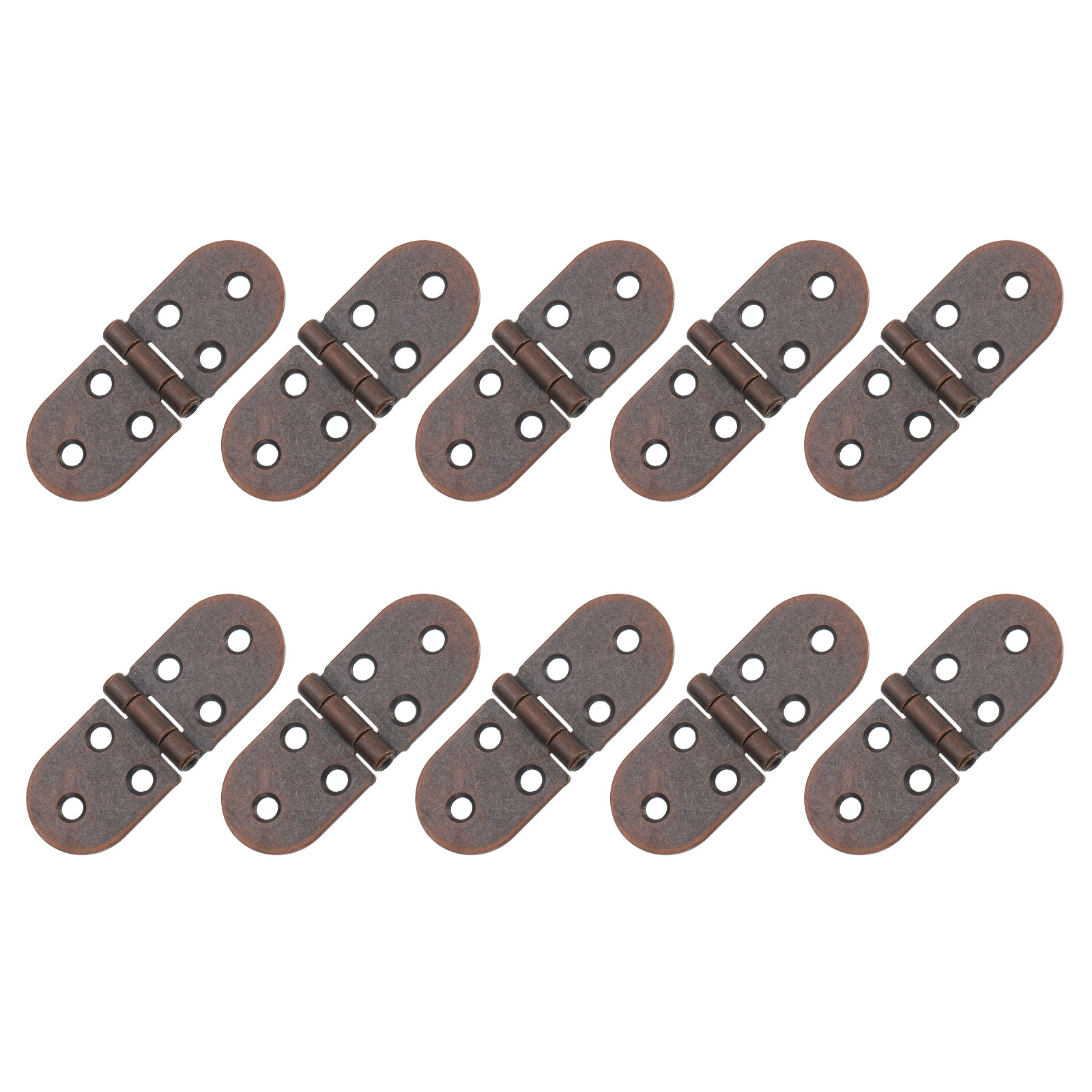 Unique Bargains 10pcs Folding Table Hinge Iron 270 Degree Round Edge Sewing Machine Table Butler Tray Hinges for Cabinet Desk Drawer Door Furniture (Red Bronze 3.2 x 1.2-Inch)