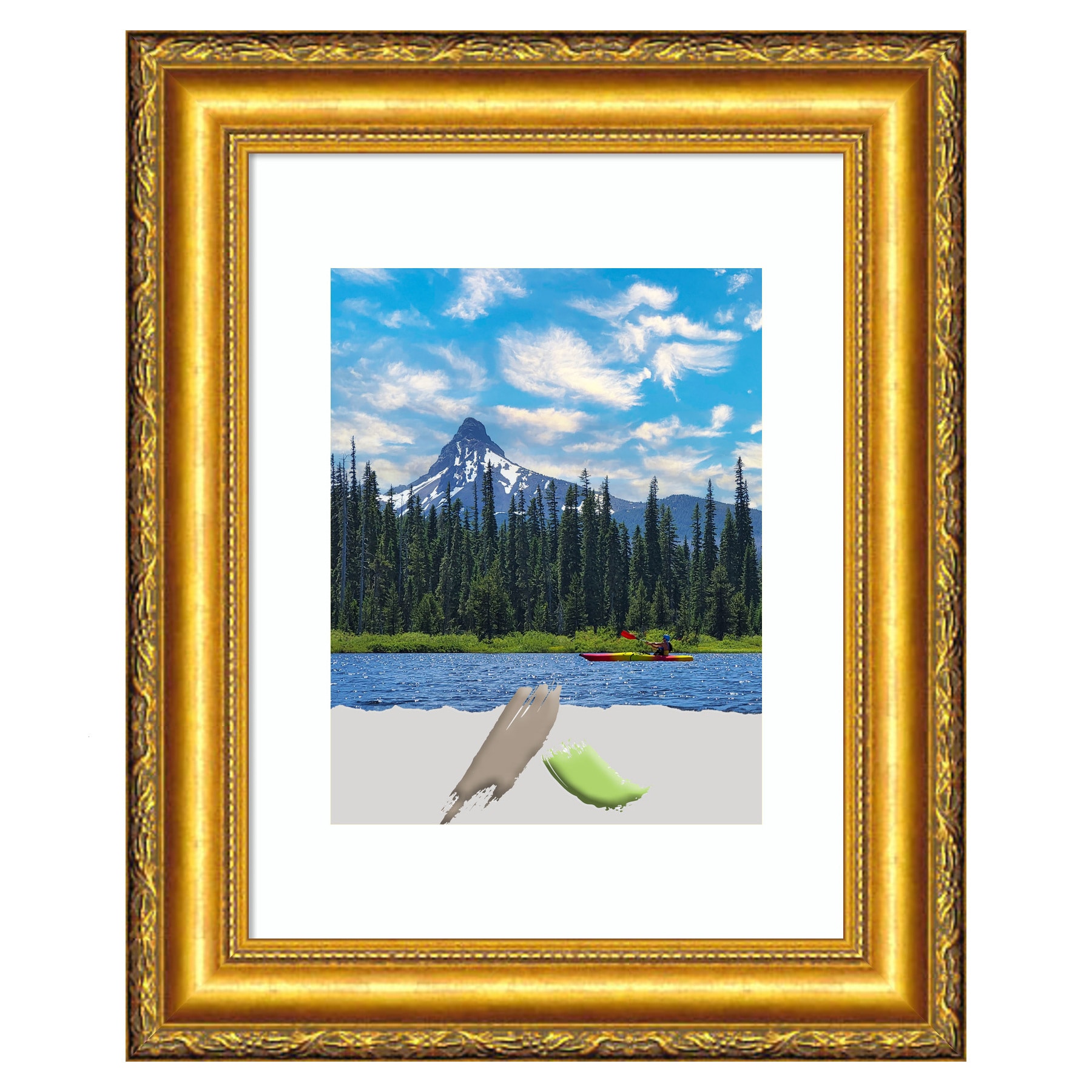 Colonial Embossed Gold Pine Wood Wall Picture Frame
