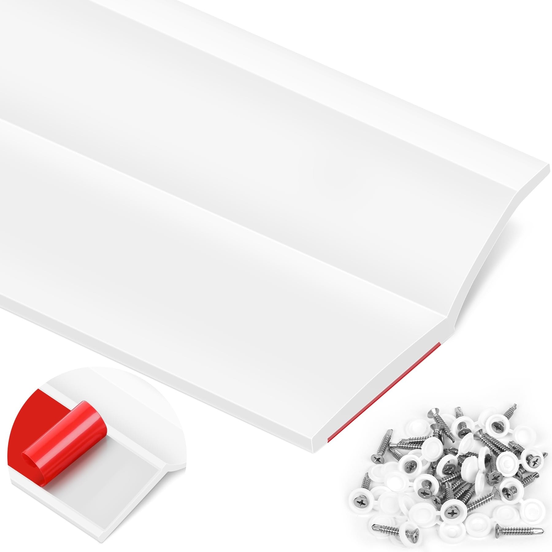 Etokfoks -  40 ft Garage Door Weather Stripping TPE Seal Top and Side Trim with Adhesive Backed N...