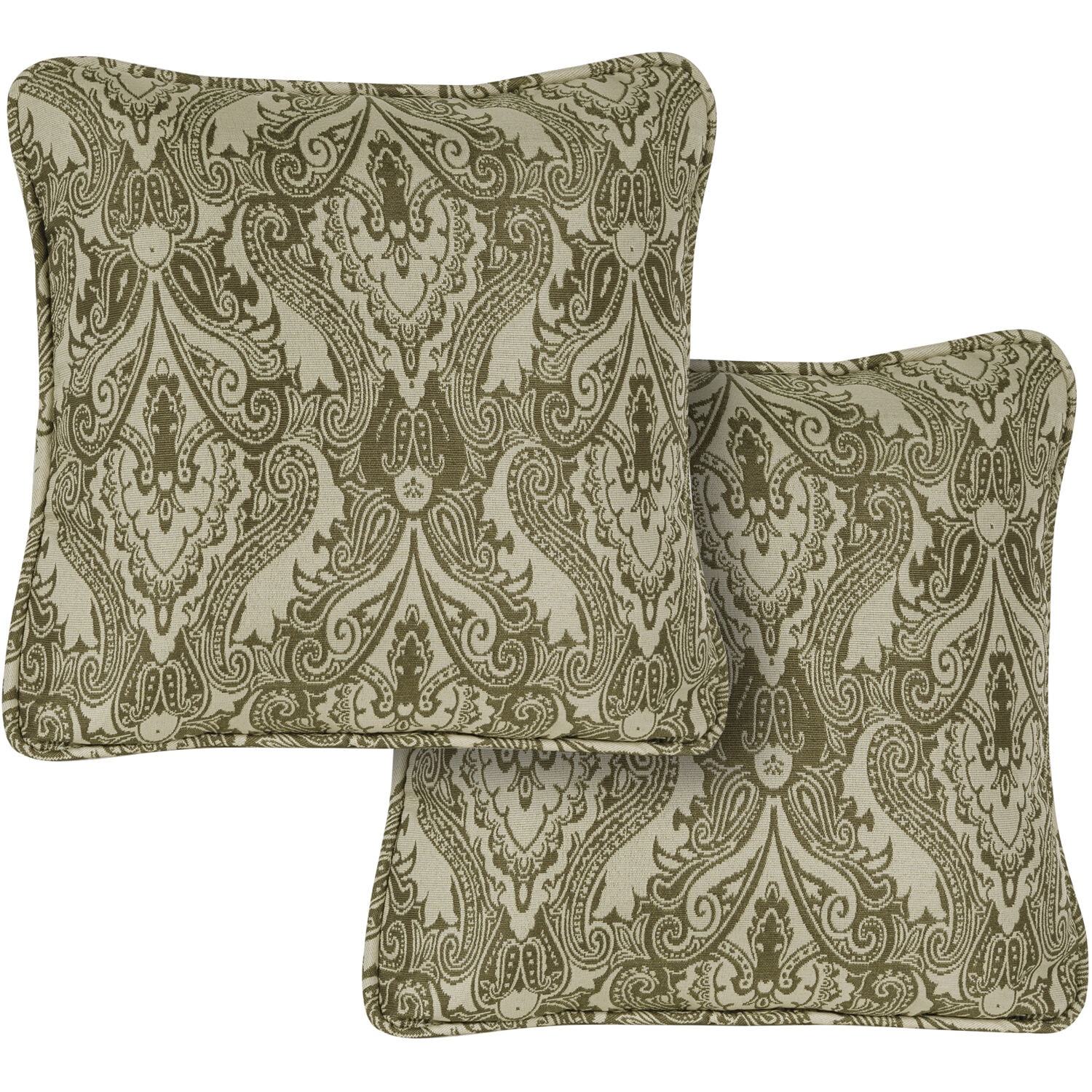 Hanover HANTPMED-MDW-2 2-Pack Graphic Print Green Square Throw Pillow