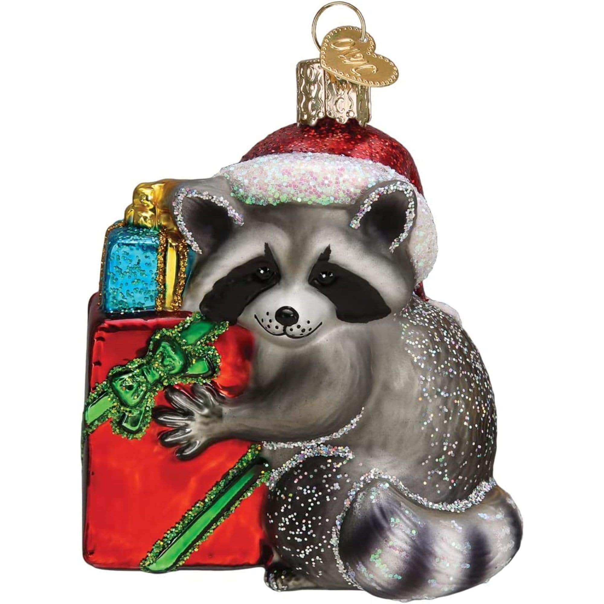 Old World Christmas 729343126788 Christmas Bandit Raccoon Blown Glass Holiday Ornament For Tree
