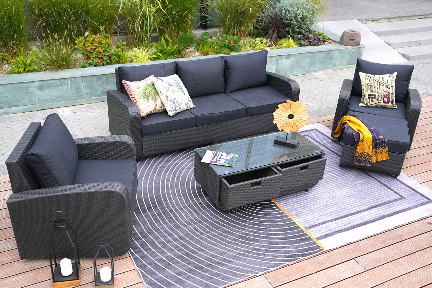 Direct Wicker DWS1515-BL Patio-Conversation-Sets - View #5